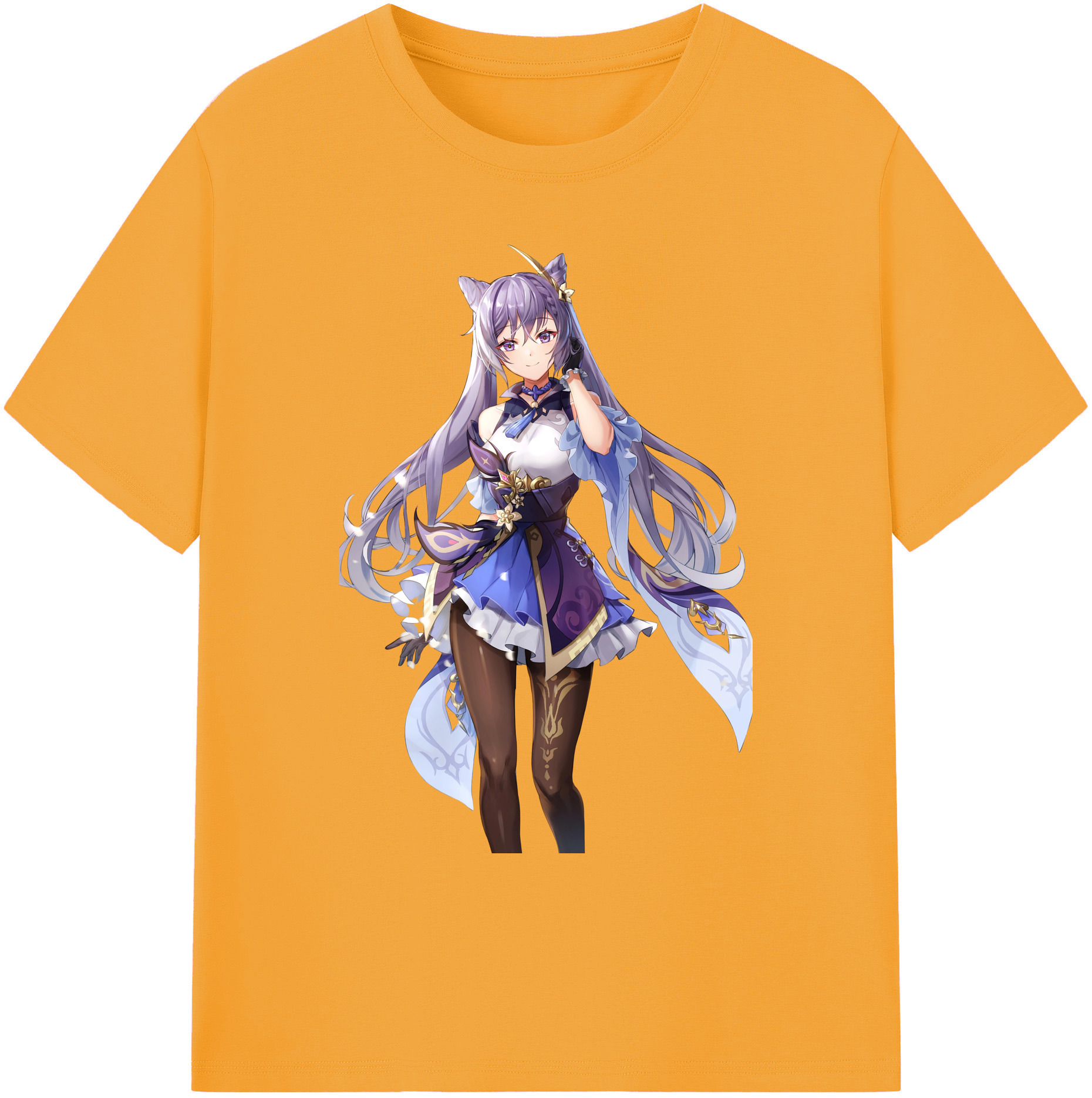 げんし神 刻晴 こくせい genshin Kokusei 綿100％ メンズ半袖Tシャツ｜肌触りやわらか＆通気性