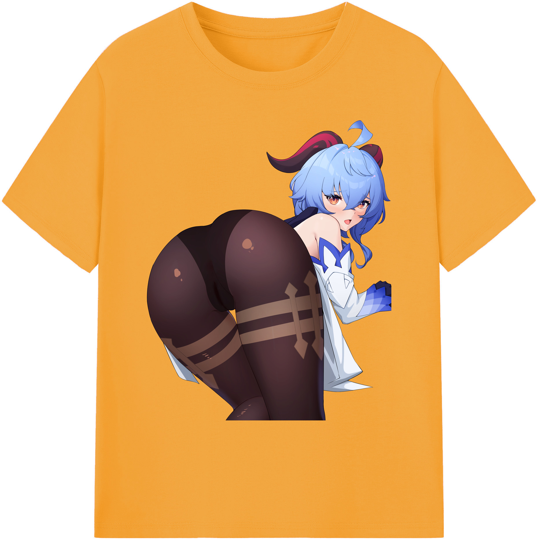 げんし神 甘雨 かんう genshin Ganyu 綿100％ メンズ半袖Tシャツ｜肌触りやわらか＆通気性