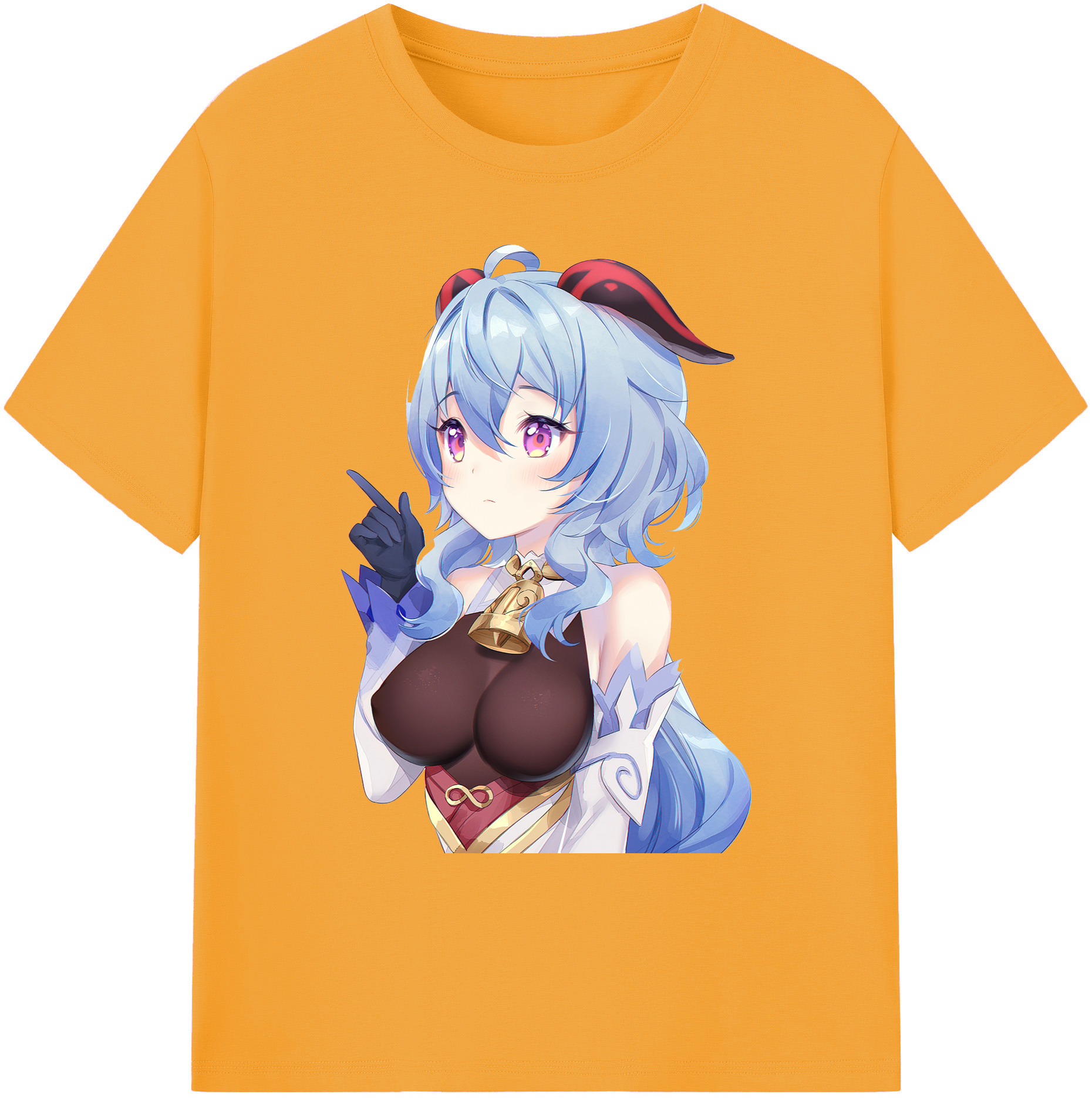 げんし神 甘雨 かんう genshin Ganyu 綿100％ メンズ半袖Tシャツ｜肌触りやわらか＆通気性