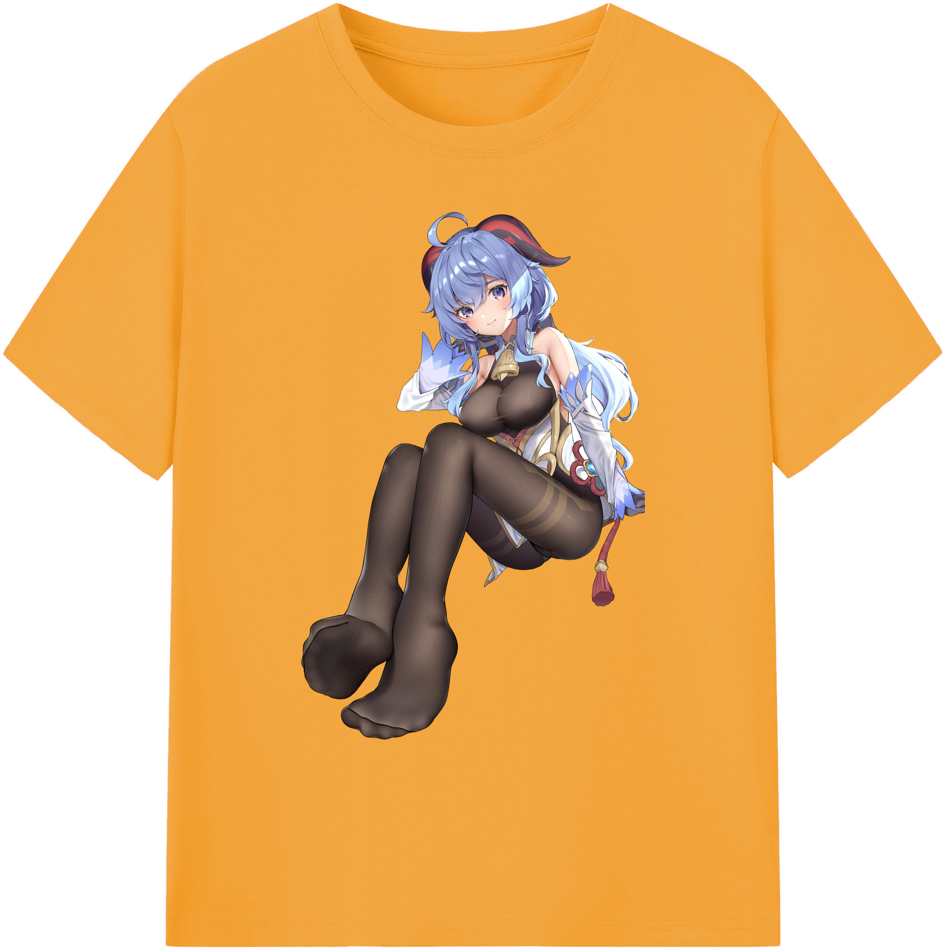 げんし神 甘雨 かんう genshin Ganyu 綿100％ メンズ半袖Tシャツ｜肌触りやわらか＆通気性