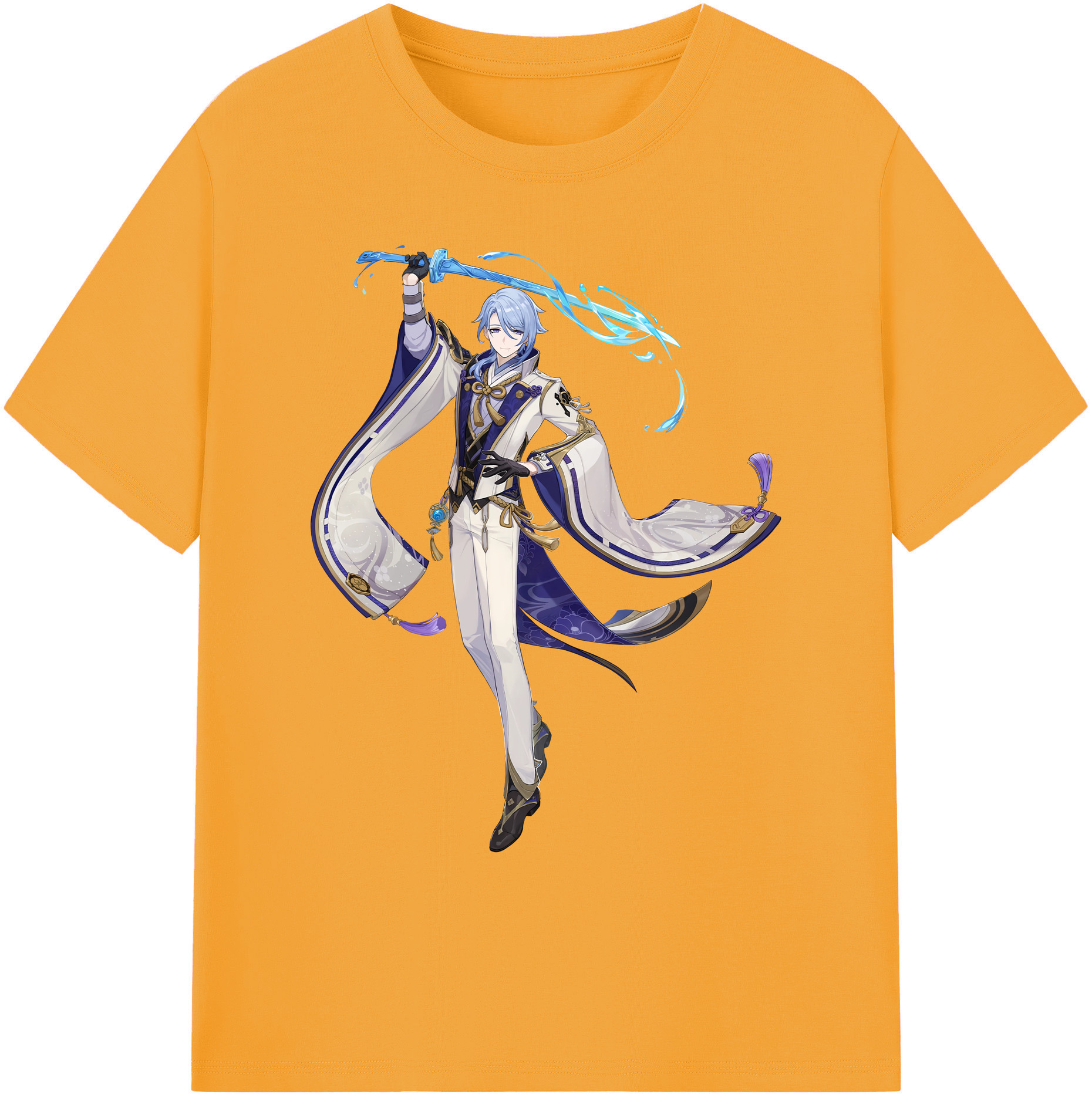 げんし神 神里綾人 かみさとあやと genshin Kamisato Ayato 綿100％ メンズ半袖Tシャツ｜肌触りやわらか＆通気性