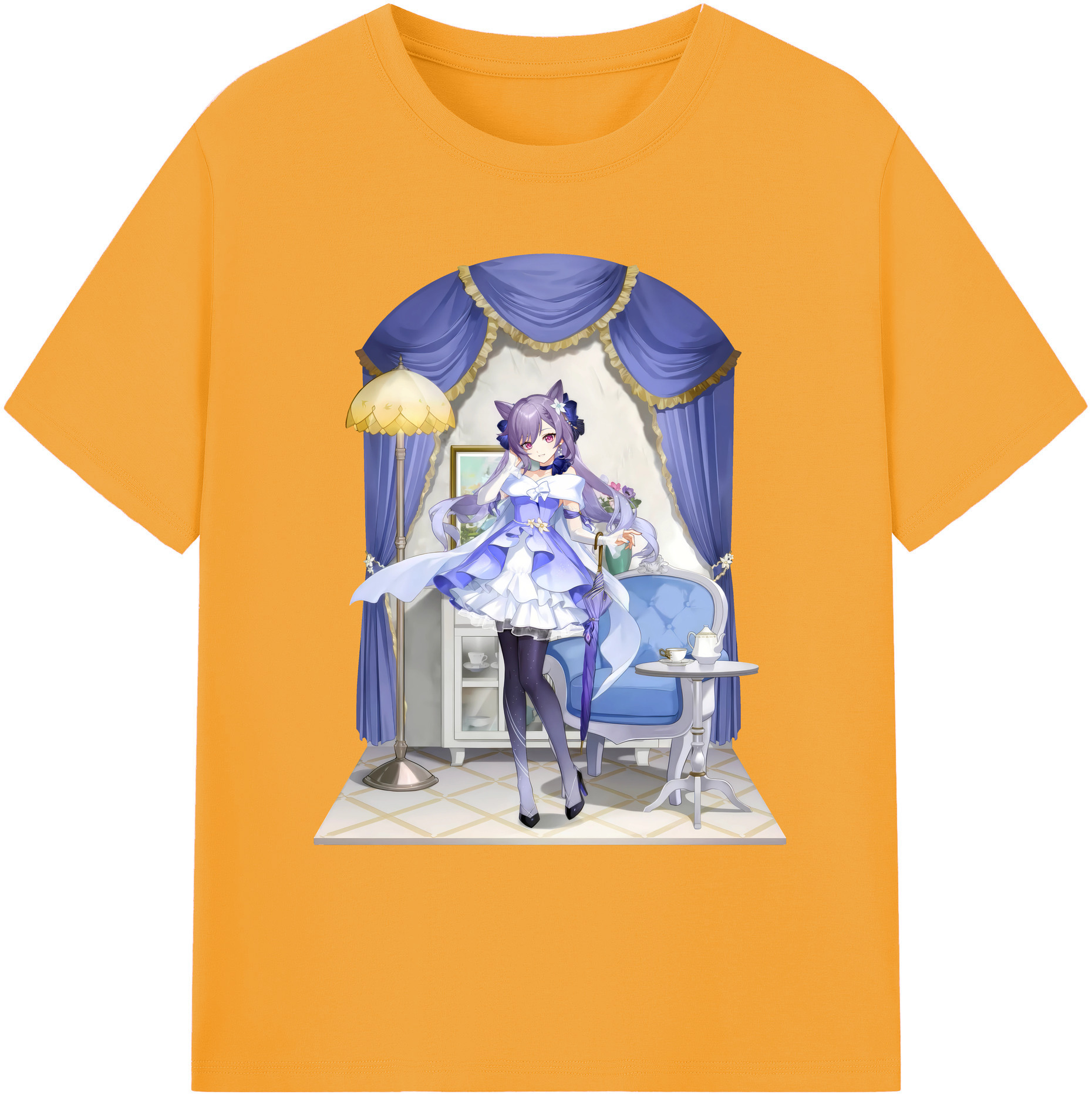 げんし神 刻晴 こくせい genshin Kokusei 綿100％ メンズ半袖Tシャツ｜肌触りやわらか＆通気性