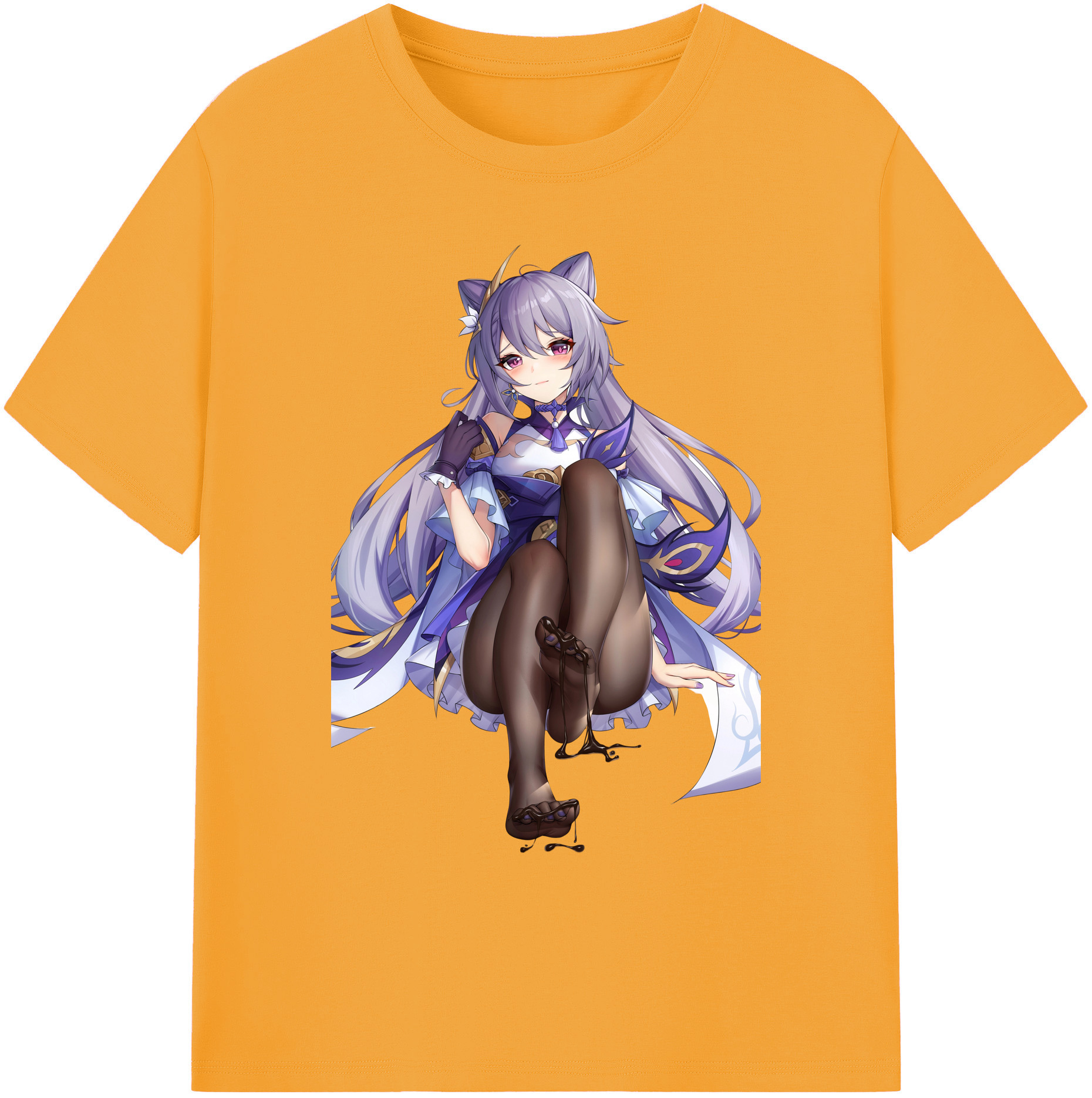 げんし神 刻晴 こくせい genshin Kokusei 綿100％ メンズ半袖Tシャツ｜肌触りやわらか＆通気性