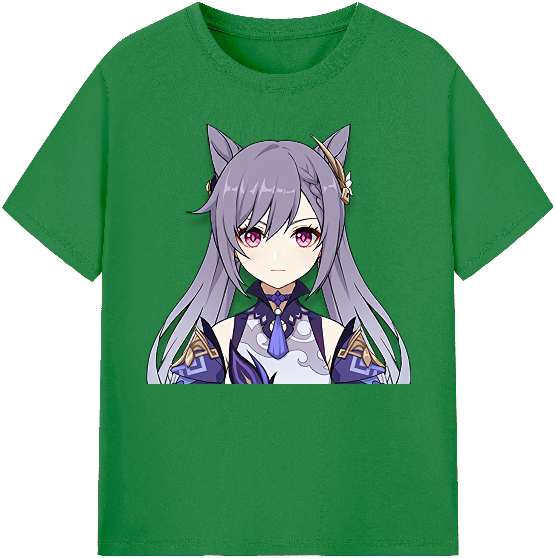 げんし神 刻晴 こくせい genshin Kokusei 綿100％ メンズ半袖Tシャツ｜肌触りやわらか＆通気性