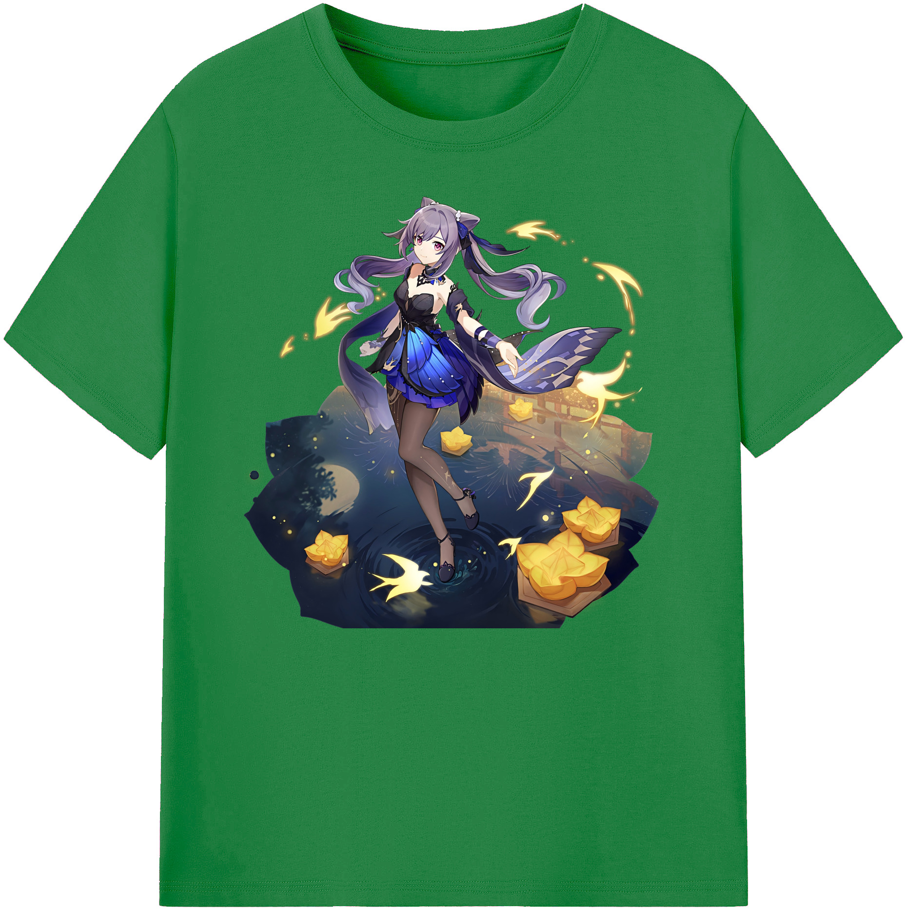 げんし神 刻晴 こくせい genshin Kokusei 綿100％ メンズ半袖Tシャツ｜肌触りやわらか＆通気性