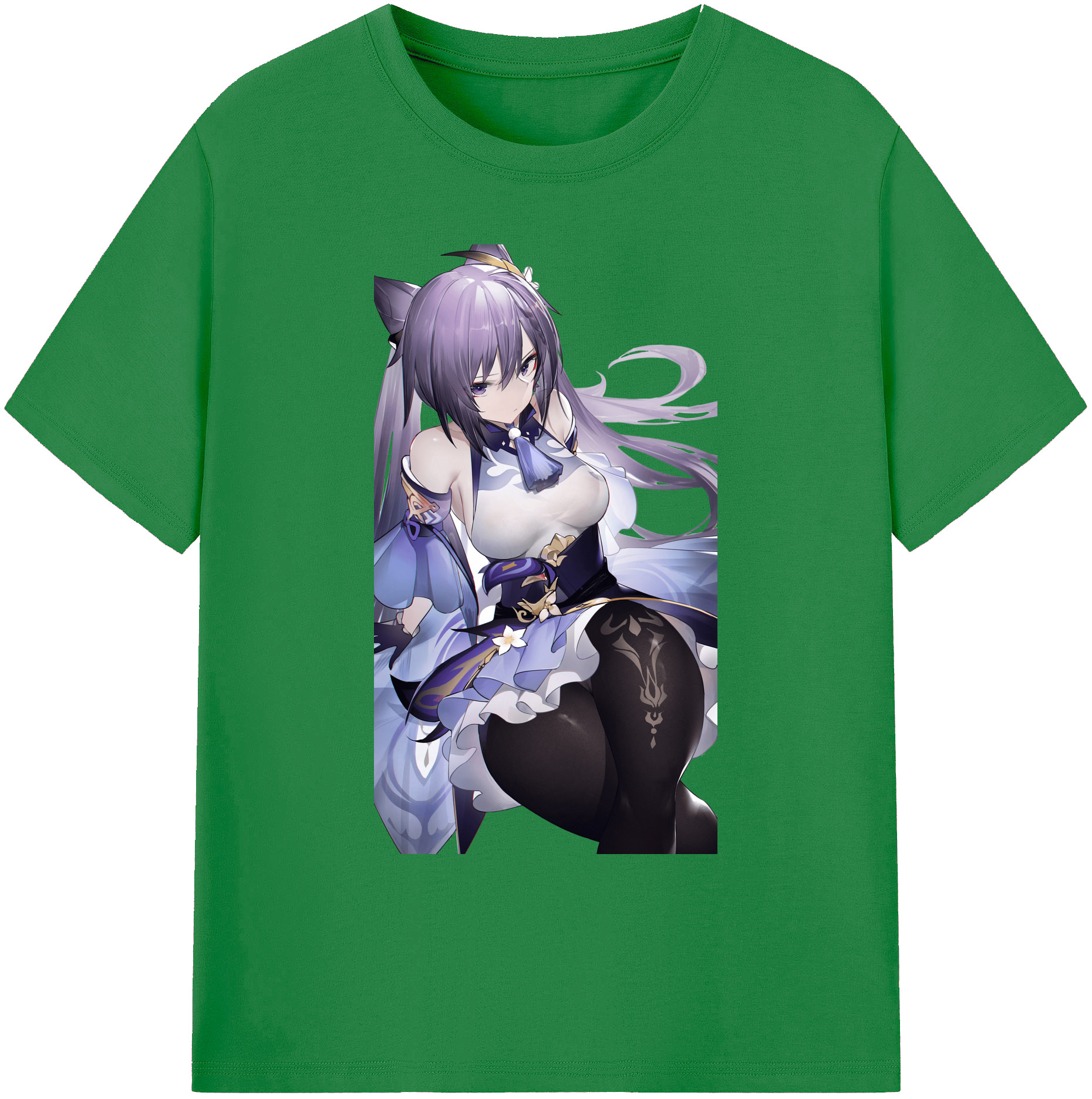 げんし神 刻晴 こくせい genshin Kokusei 綿100％ メンズ半袖Tシャツ｜肌触りやわらか＆通気性