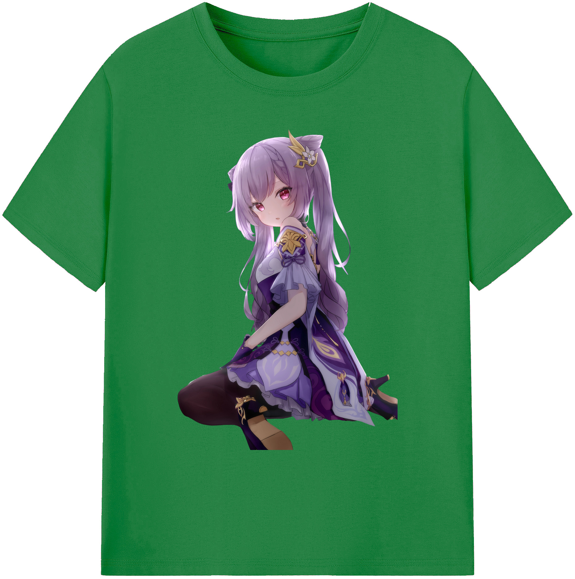 げんし神 刻晴 こくせい genshin Kokusei 綿100％ メンズ半袖Tシャツ｜肌触りやわらか＆通気性