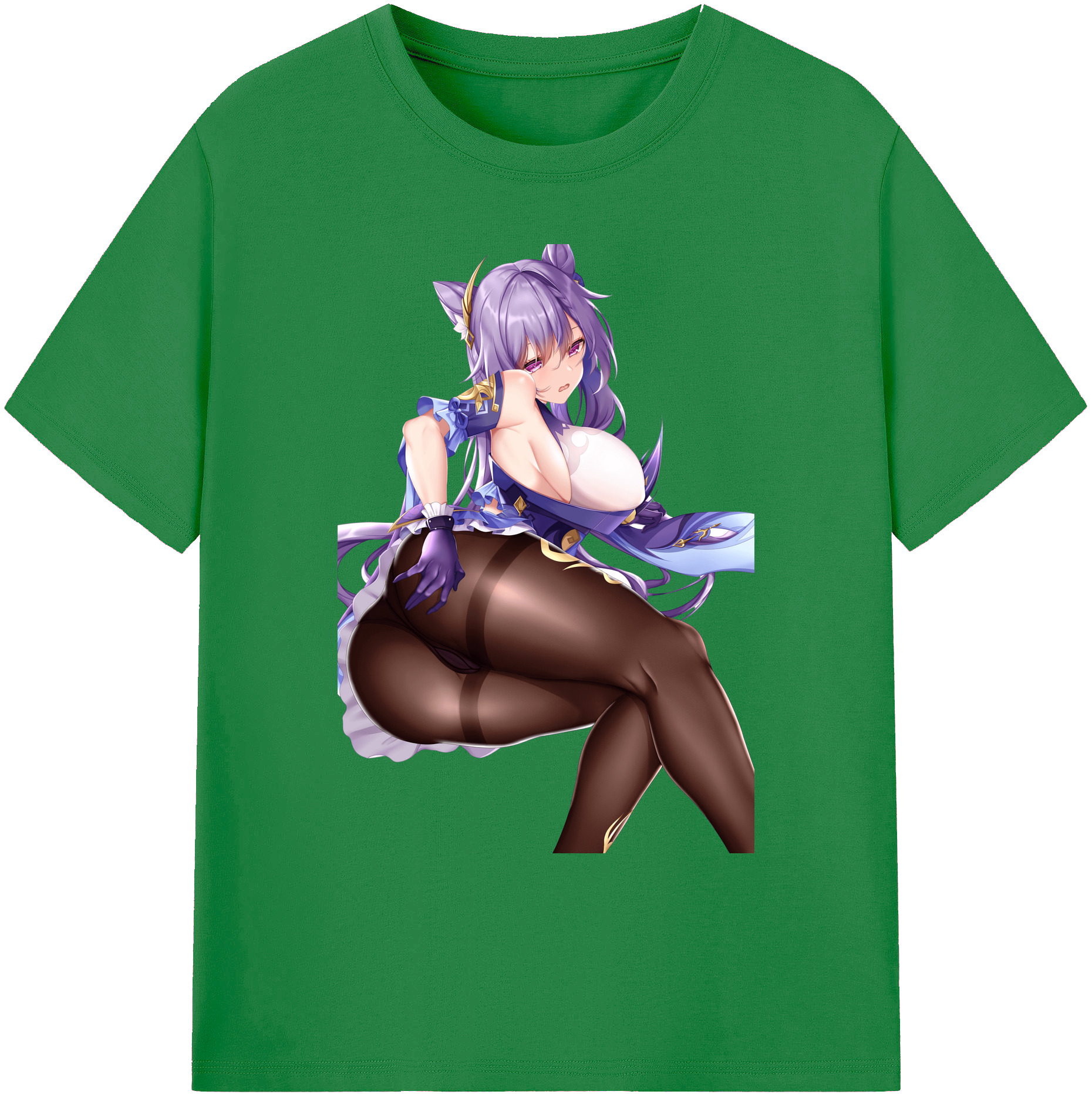 げんし神 刻晴 こくせい genshin Kokusei 綿100％ メンズ半袖Tシャツ｜肌触りやわらか＆通気性