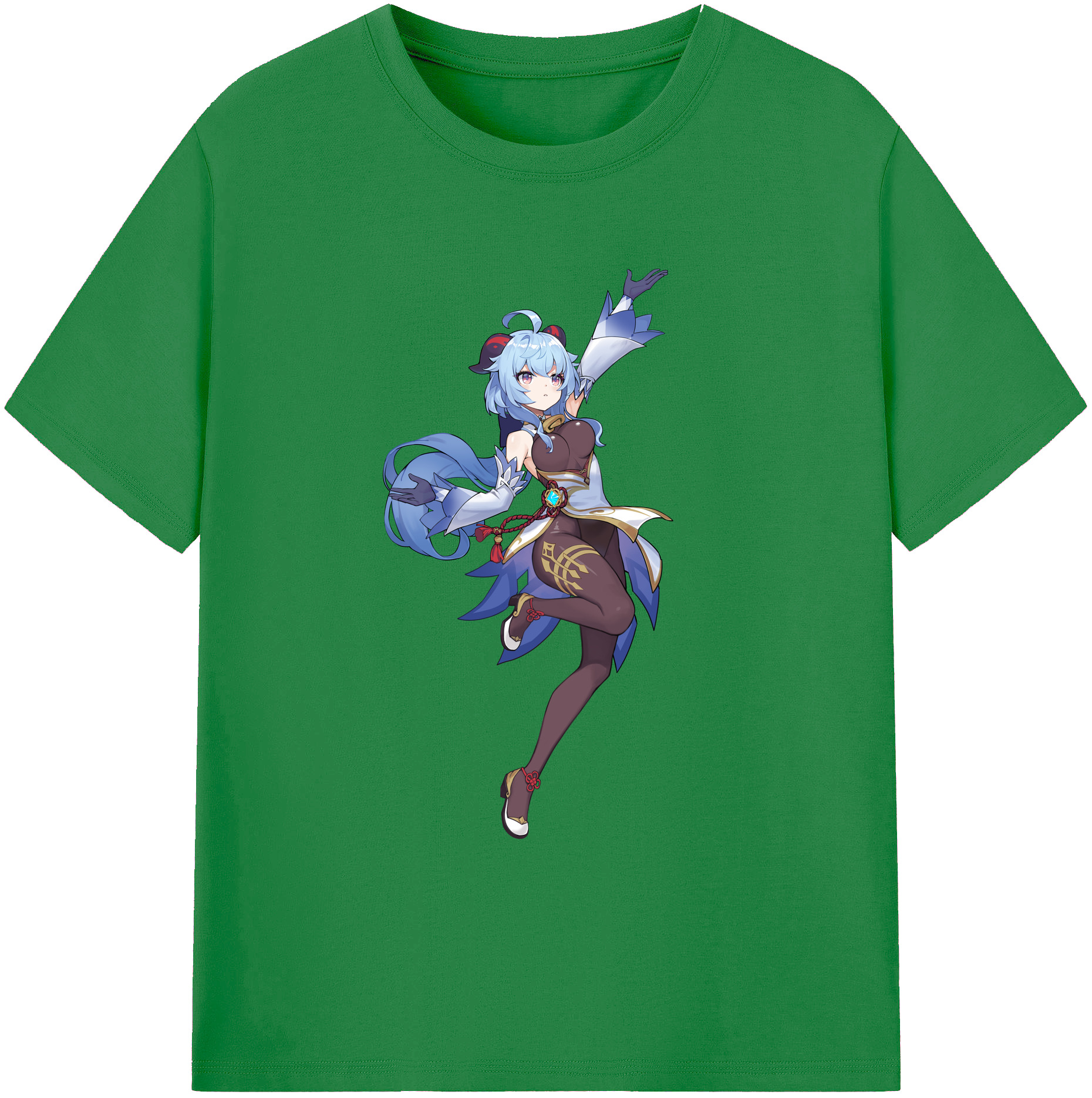げんし神 甘雨 かんう genshin Ganyu 綿100％ メンズ半袖Tシャツ｜肌触りやわらか＆通気性