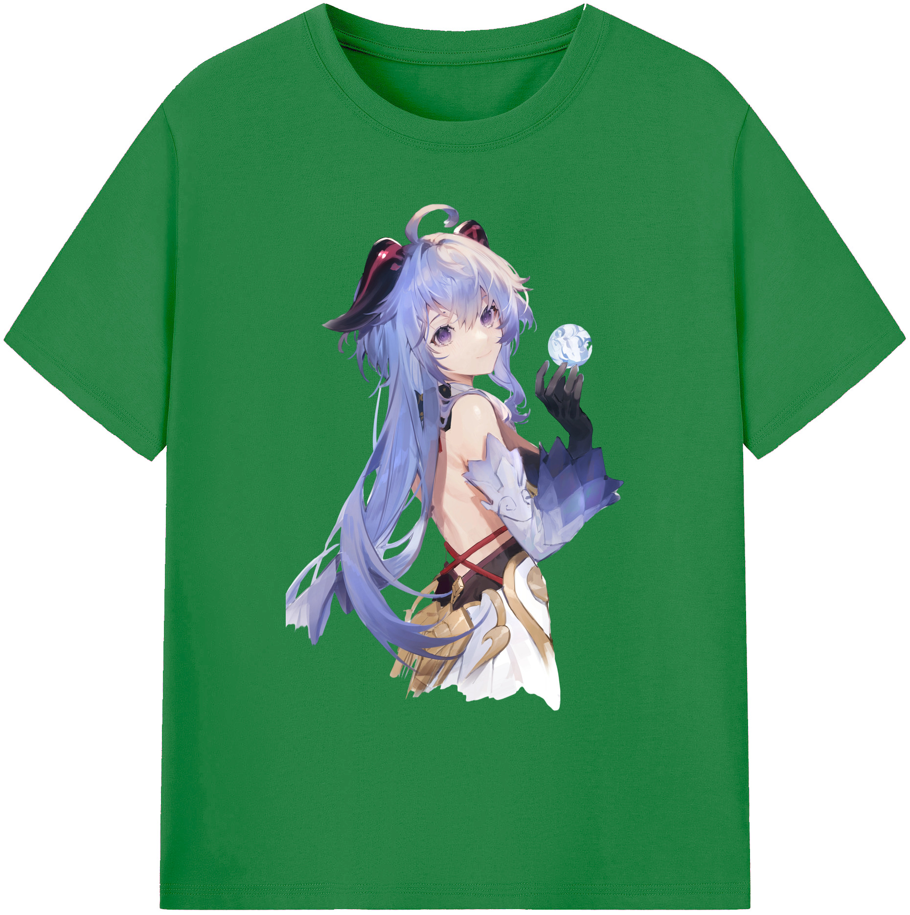 げんし神 甘雨 かんう genshin Ganyu 綿100％ メンズ半袖Tシャツ｜肌触りやわらか＆通気性