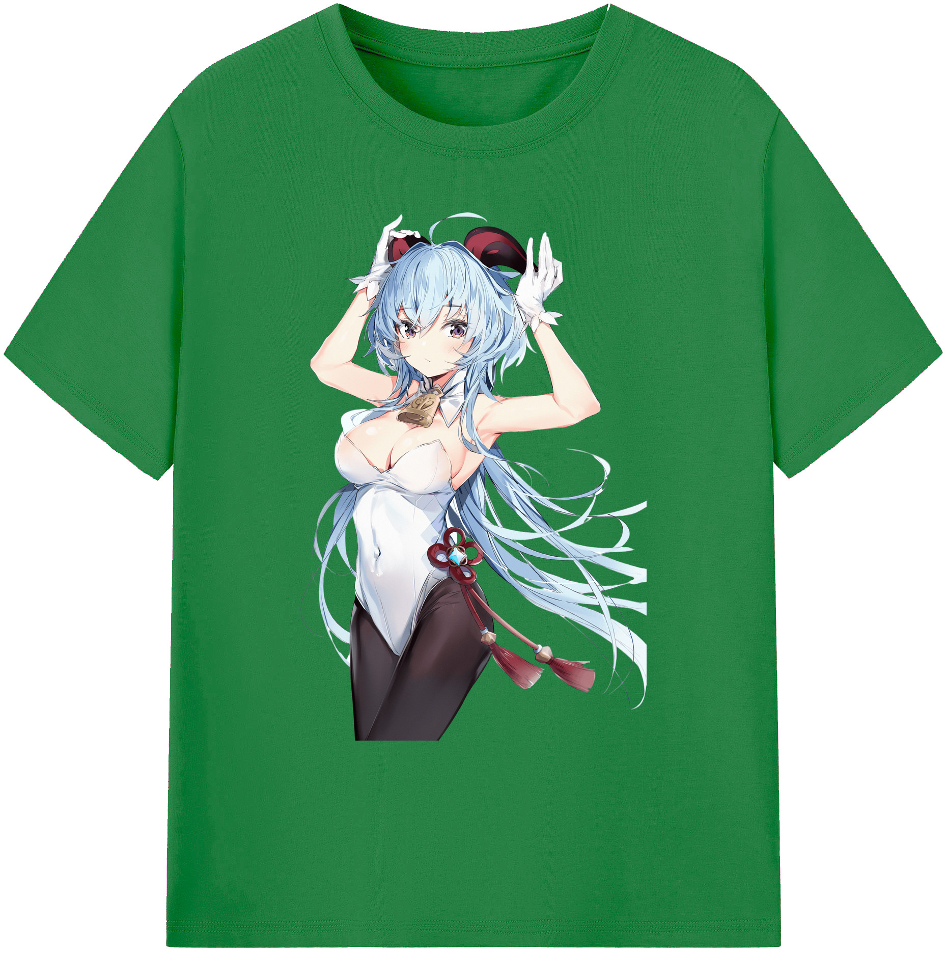 げんし神 甘雨 かんう genshin Ganyu 綿100％ メンズ半袖Tシャツ｜肌触りやわらか＆通気性