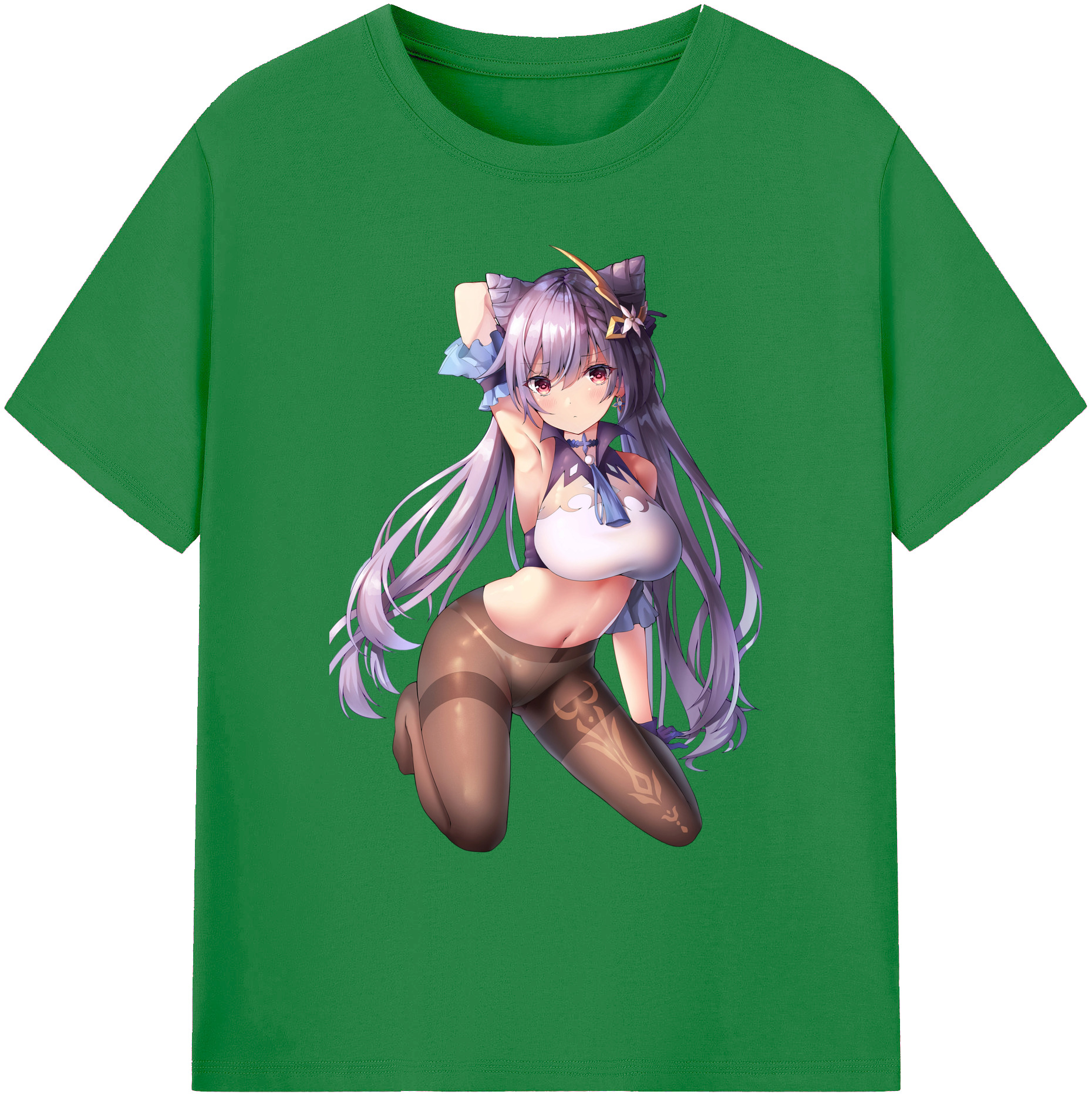げんし神 刻晴 こくせい genshin Kokusei 綿100％ メンズ半袖Tシャツ｜肌触りやわらか＆通気性