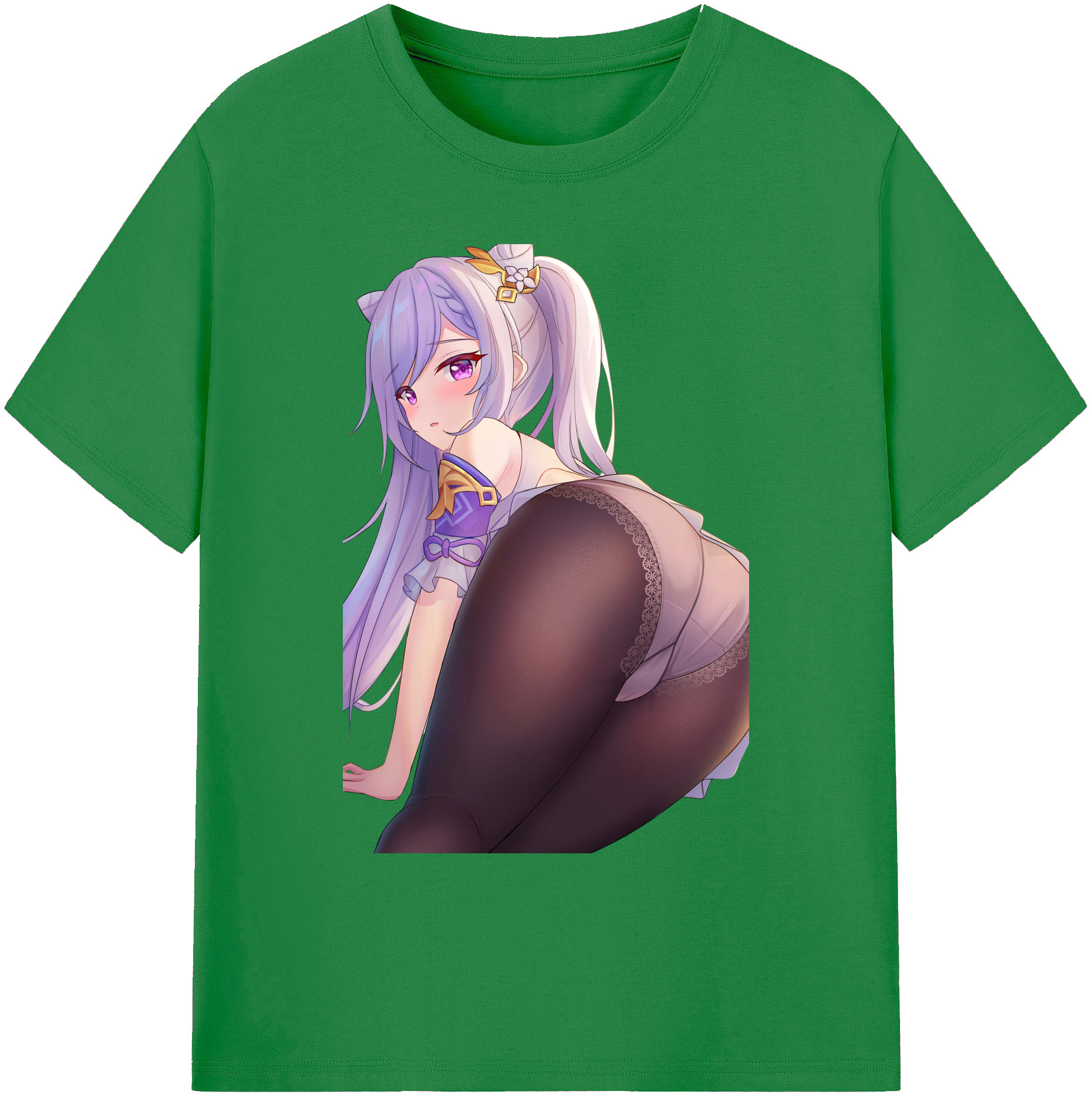 げんし神 刻晴 こくせい genshin Kokusei 綿100％ メンズ半袖Tシャツ｜肌触りやわらか＆通気性