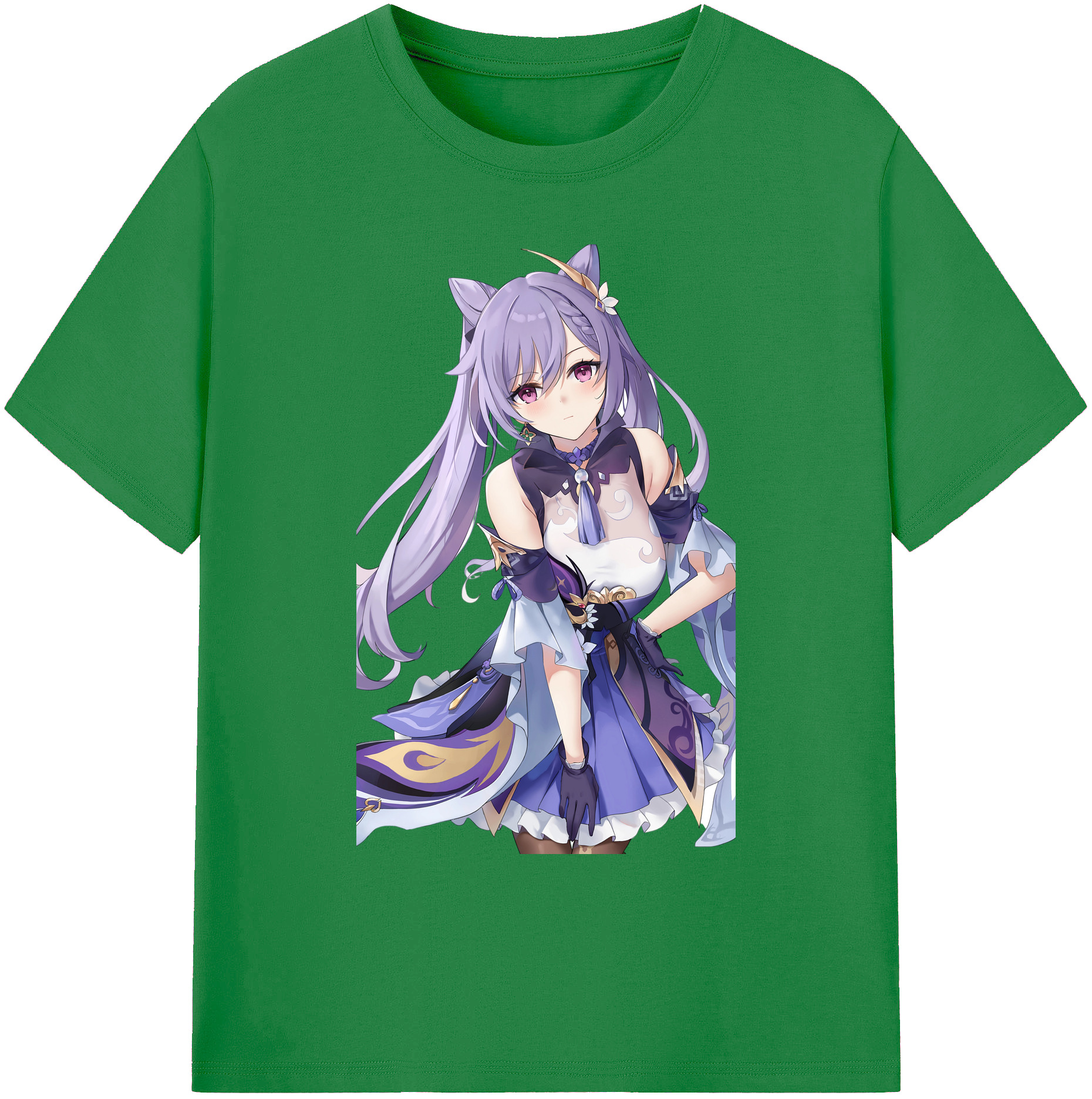 げんし神 刻晴 こくせい genshin Kokusei 綿100％ メンズ半袖Tシャツ｜肌触りやわらか＆通気性