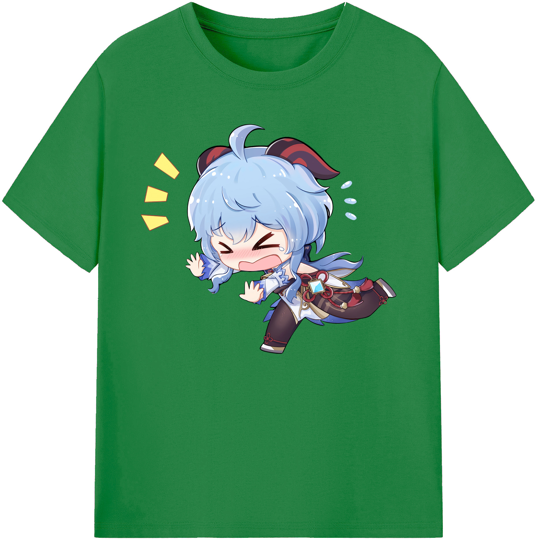 げんし神 甘雨 かんう genshin Ganyu 綿100％ メンズ半袖Tシャツ｜肌触りやわらか＆通気性