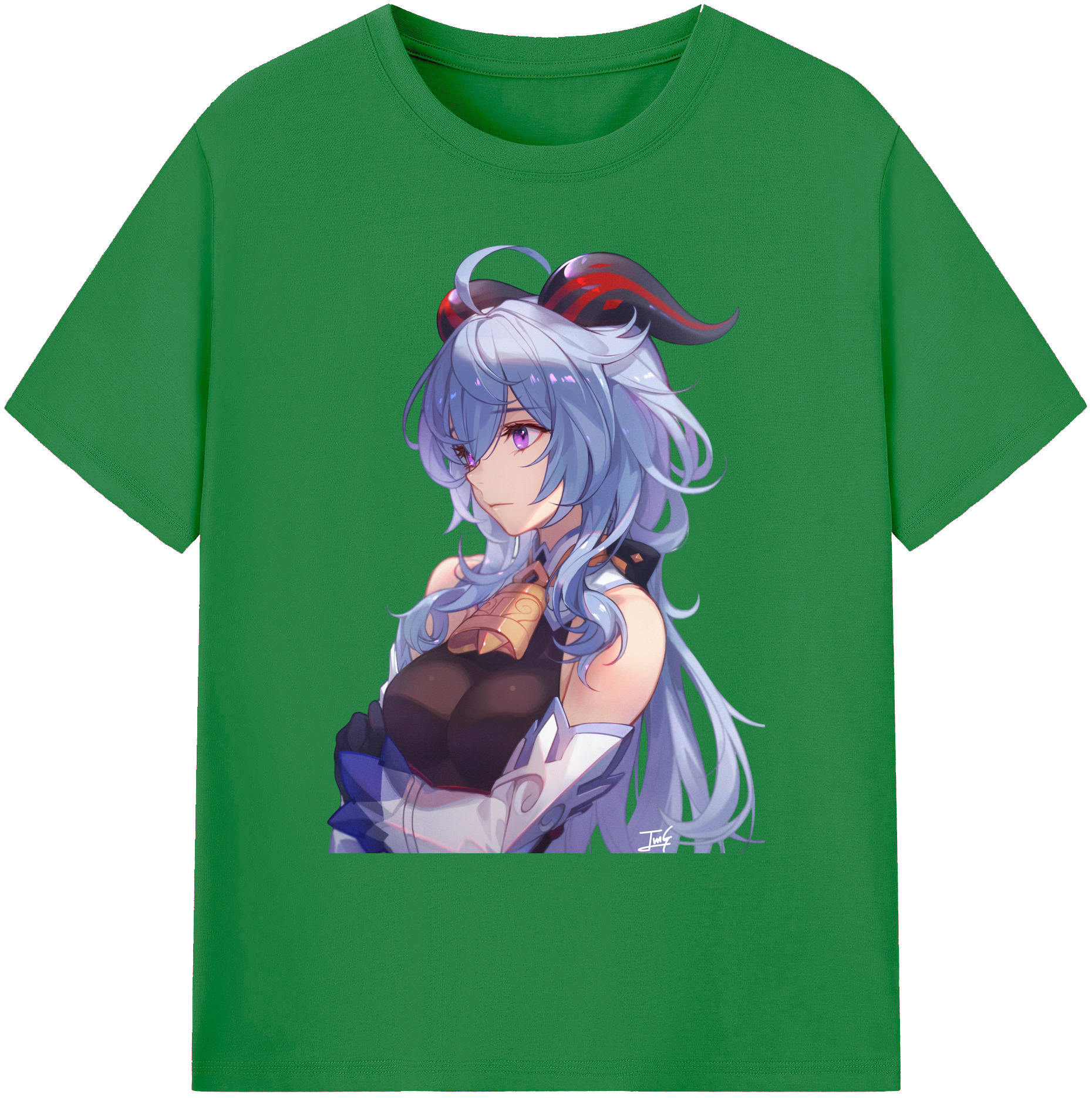 げんし神 甘雨 かんう genshin Ganyu 綿100％ メンズ半袖Tシャツ｜肌触りやわらか＆通気性