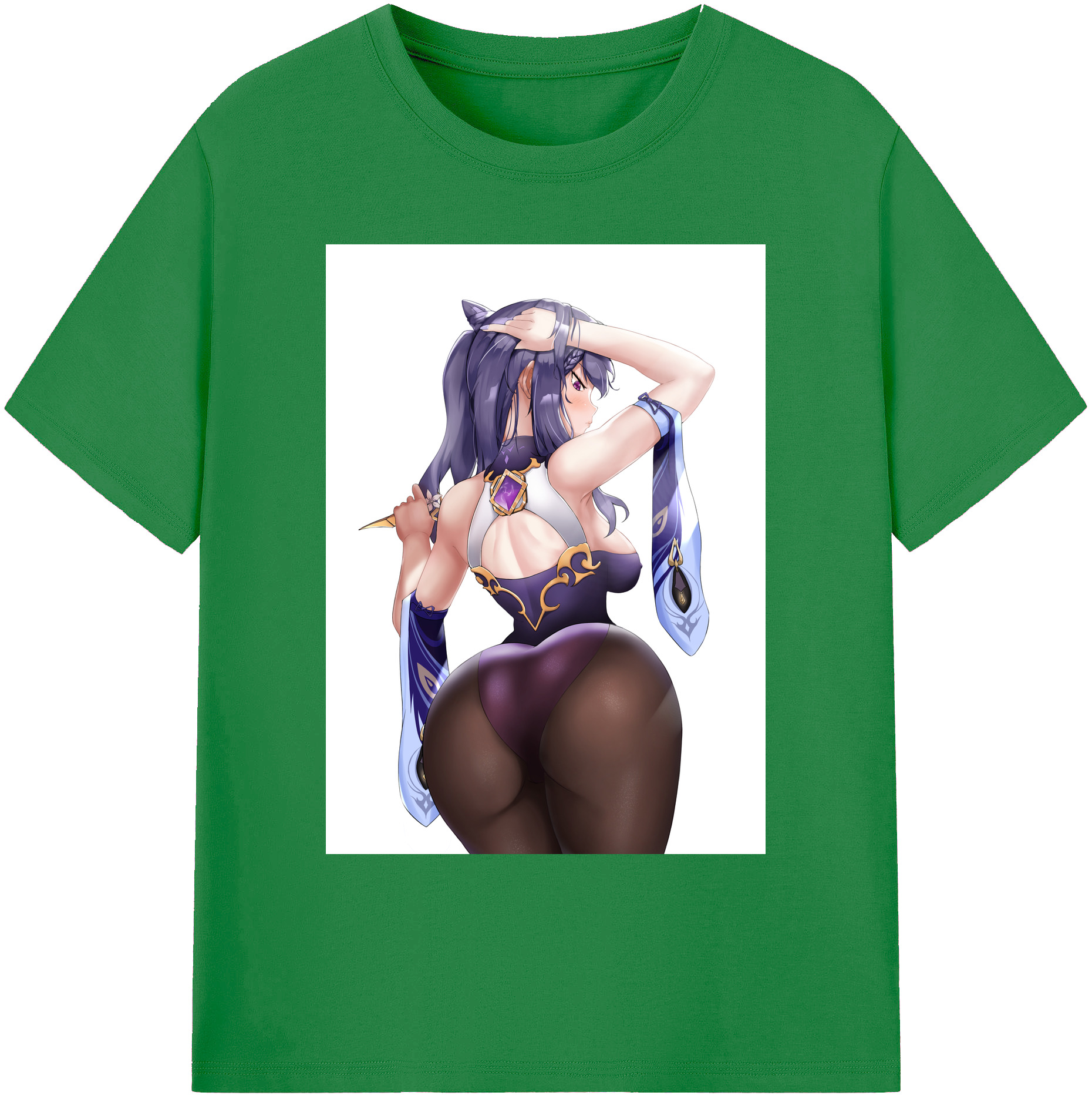 げんし神 刻晴 こくせい genshin Kokusei 綿100％ メンズ半袖Tシャツ｜肌触りやわらか＆通気性