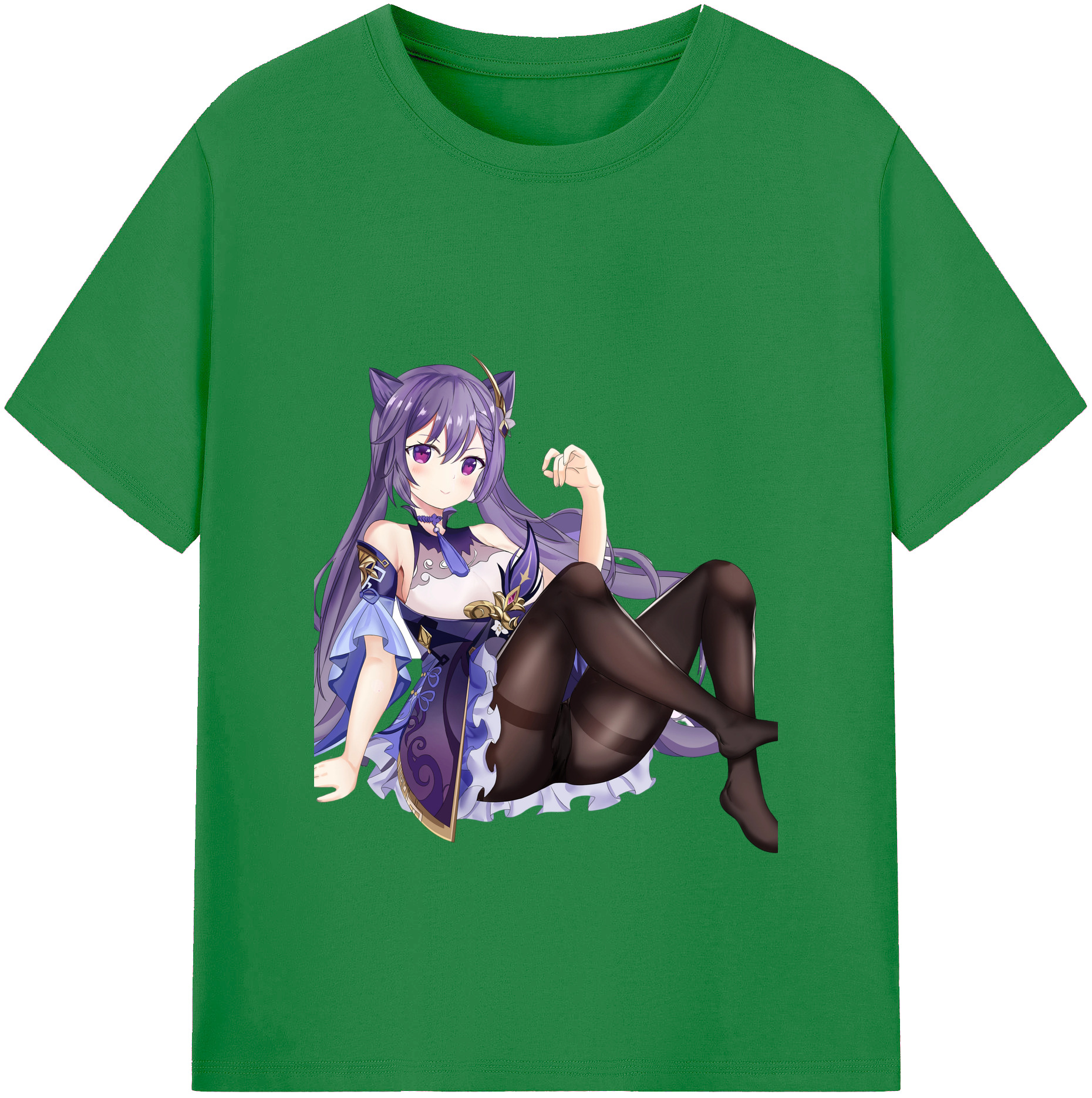 げんし神 刻晴 こくせい genshin Kokusei 綿100％ メンズ半袖Tシャツ｜肌触りやわらか＆通気性
