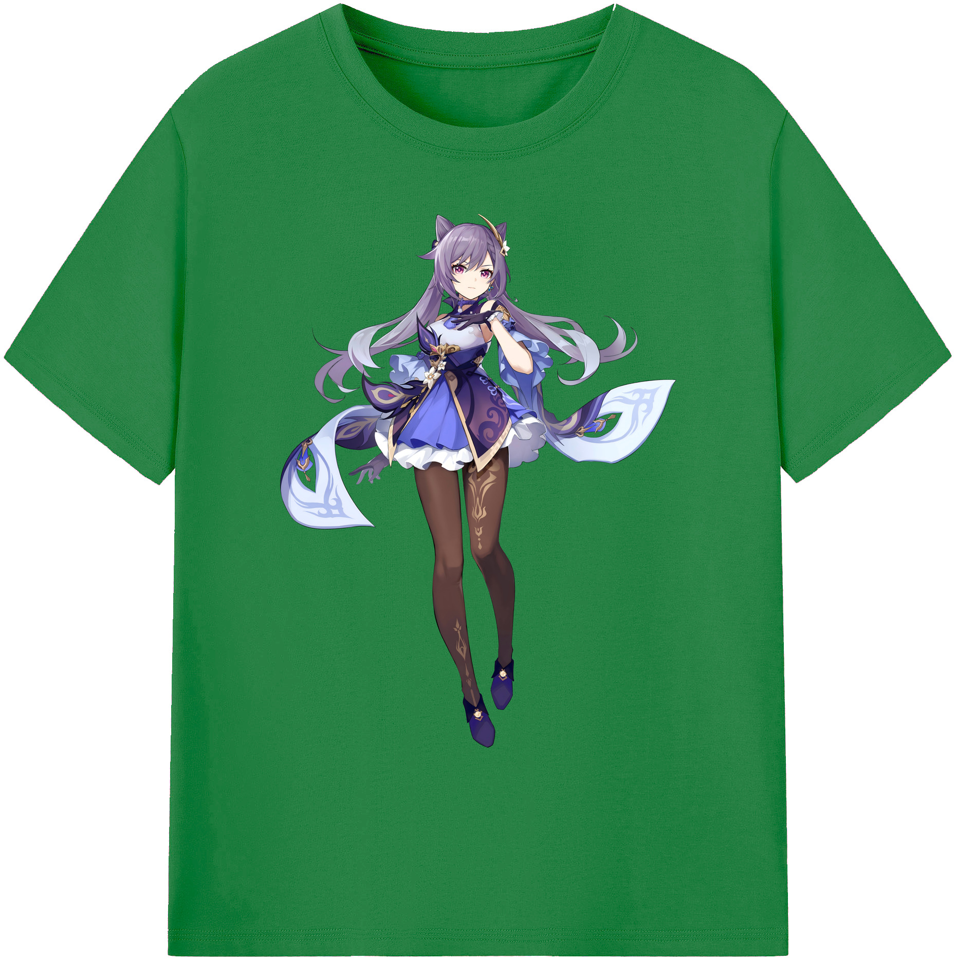 げんし神 刻晴 こくせい genshin Kokusei 綿100％ メンズ半袖Tシャツ｜肌触りやわらか＆通気性