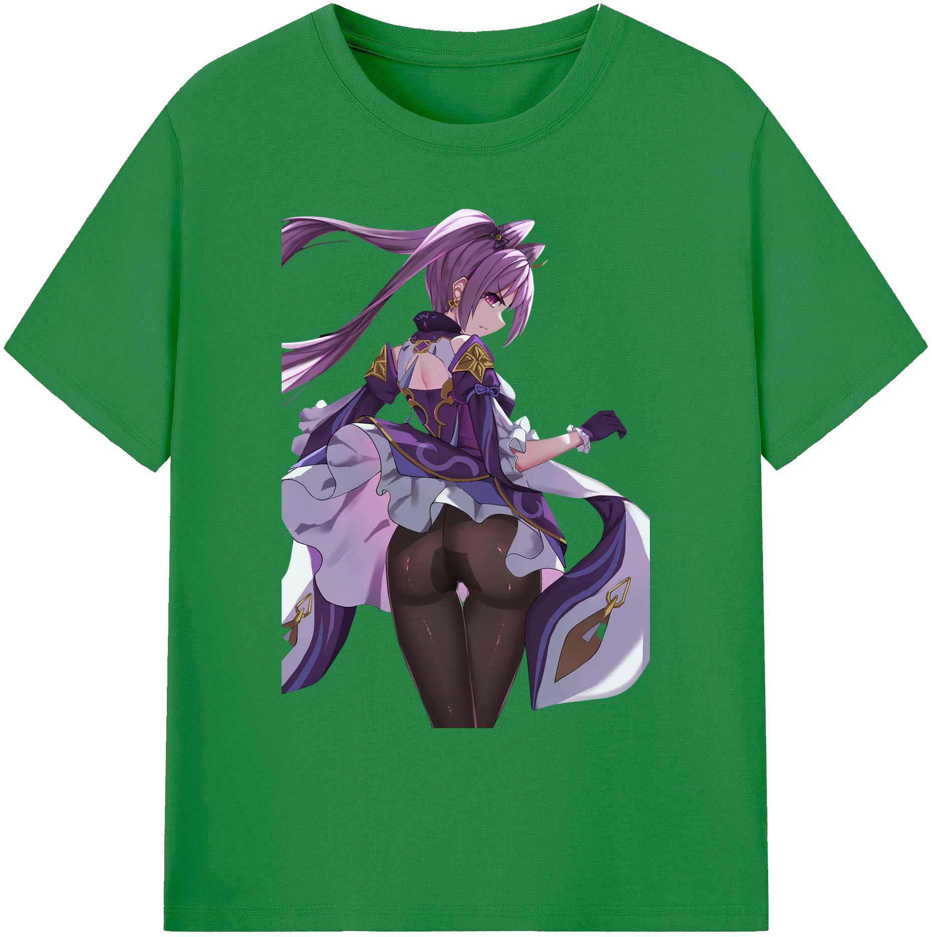げんし神 刻晴 こくせい genshin Kokusei 綿100％ メンズ半袖Tシャツ｜肌触りやわらか＆通気性