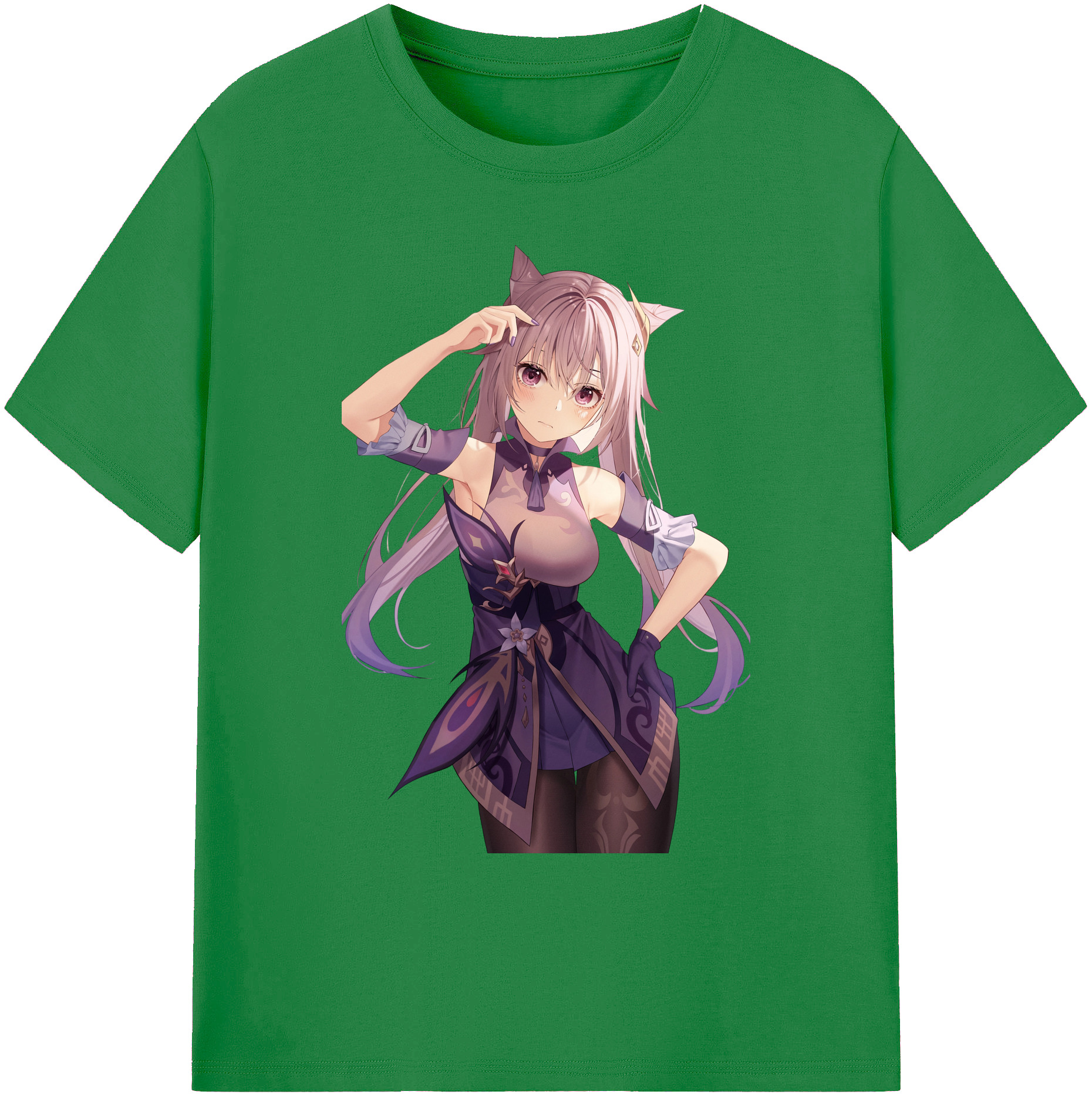 げんし神 刻晴 こくせい genshin Kokusei 綿100％ メンズ半袖Tシャツ｜肌触りやわらか＆通気性