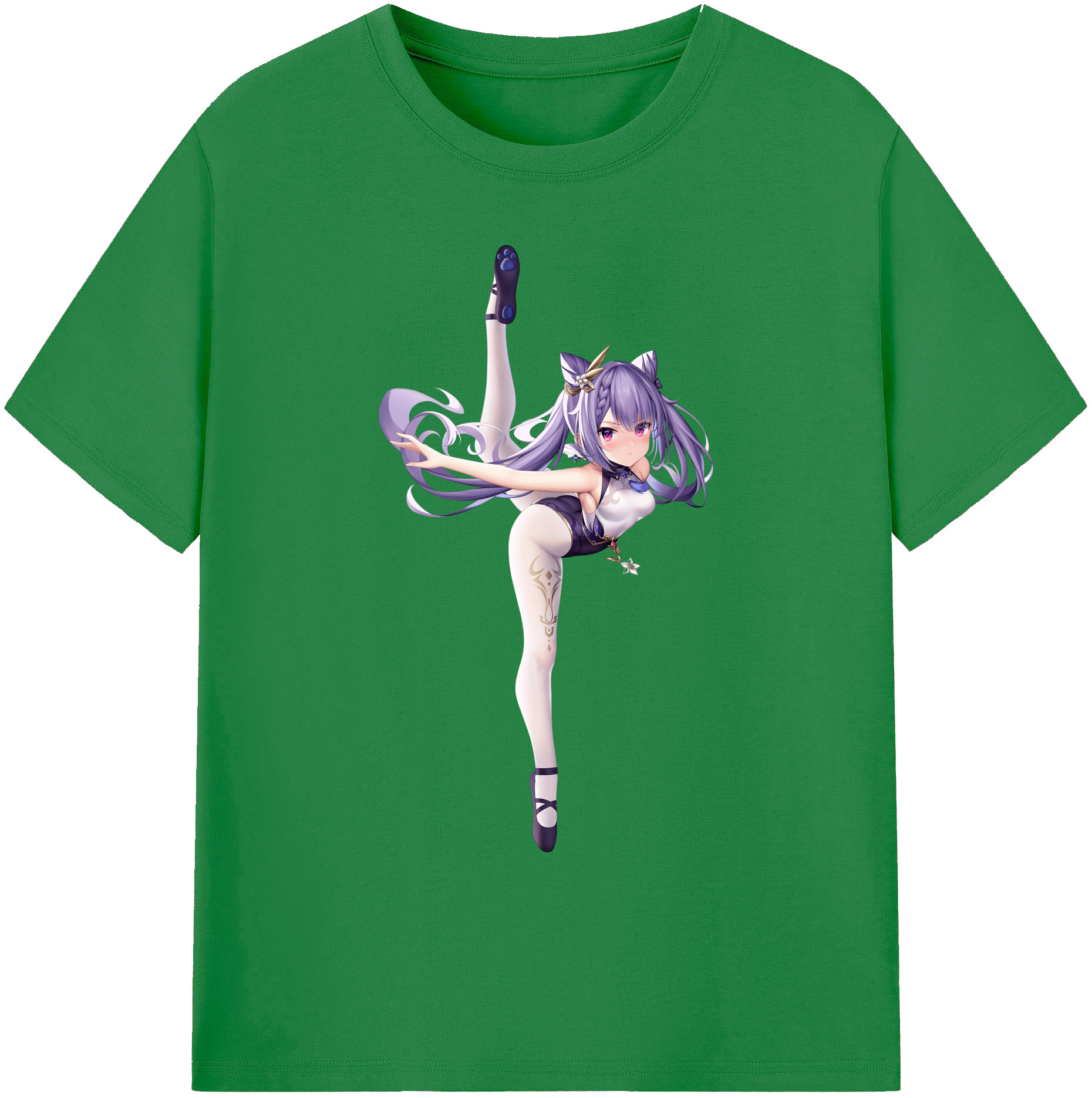 げんし神 刻晴 こくせい genshin Kokusei 綿100％ メンズ半袖Tシャツ｜肌触りやわらか＆通気性