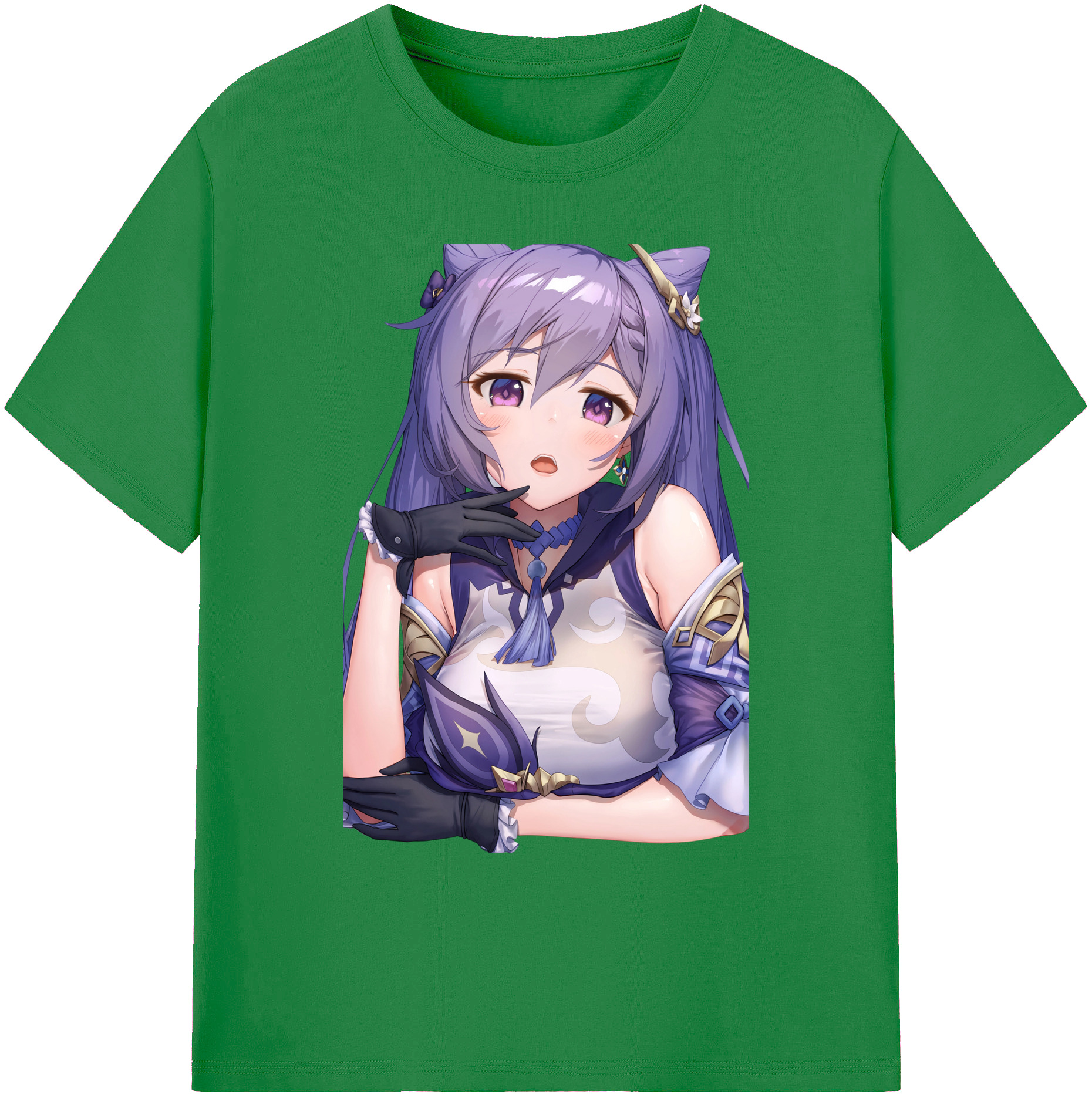 げんし神 刻晴 こくせい genshin Kokusei 綿100％ メンズ半袖Tシャツ｜肌触りやわらか＆通気性