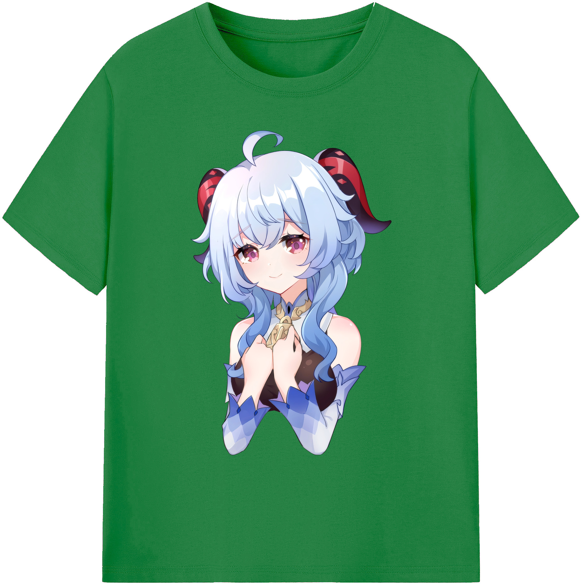 げんし神 甘雨 かんう genshin Ganyu 綿100％ メンズ半袖Tシャツ｜肌触りやわらか＆通気性