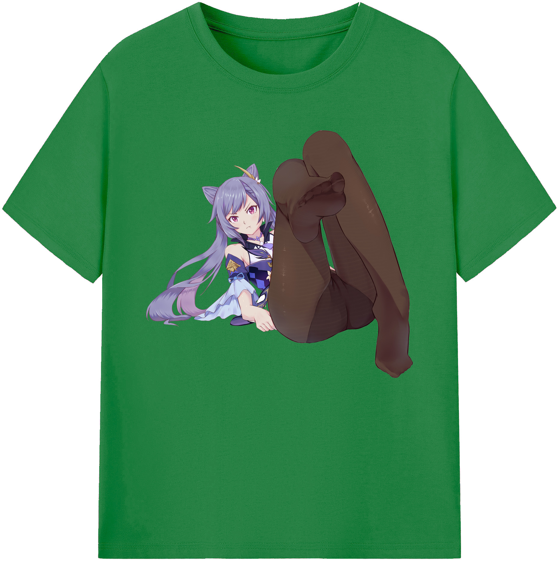 げんし神 刻晴 こくせい genshin Kokusei 綿100％ メンズ半袖Tシャツ｜肌触りやわらか＆通気性
