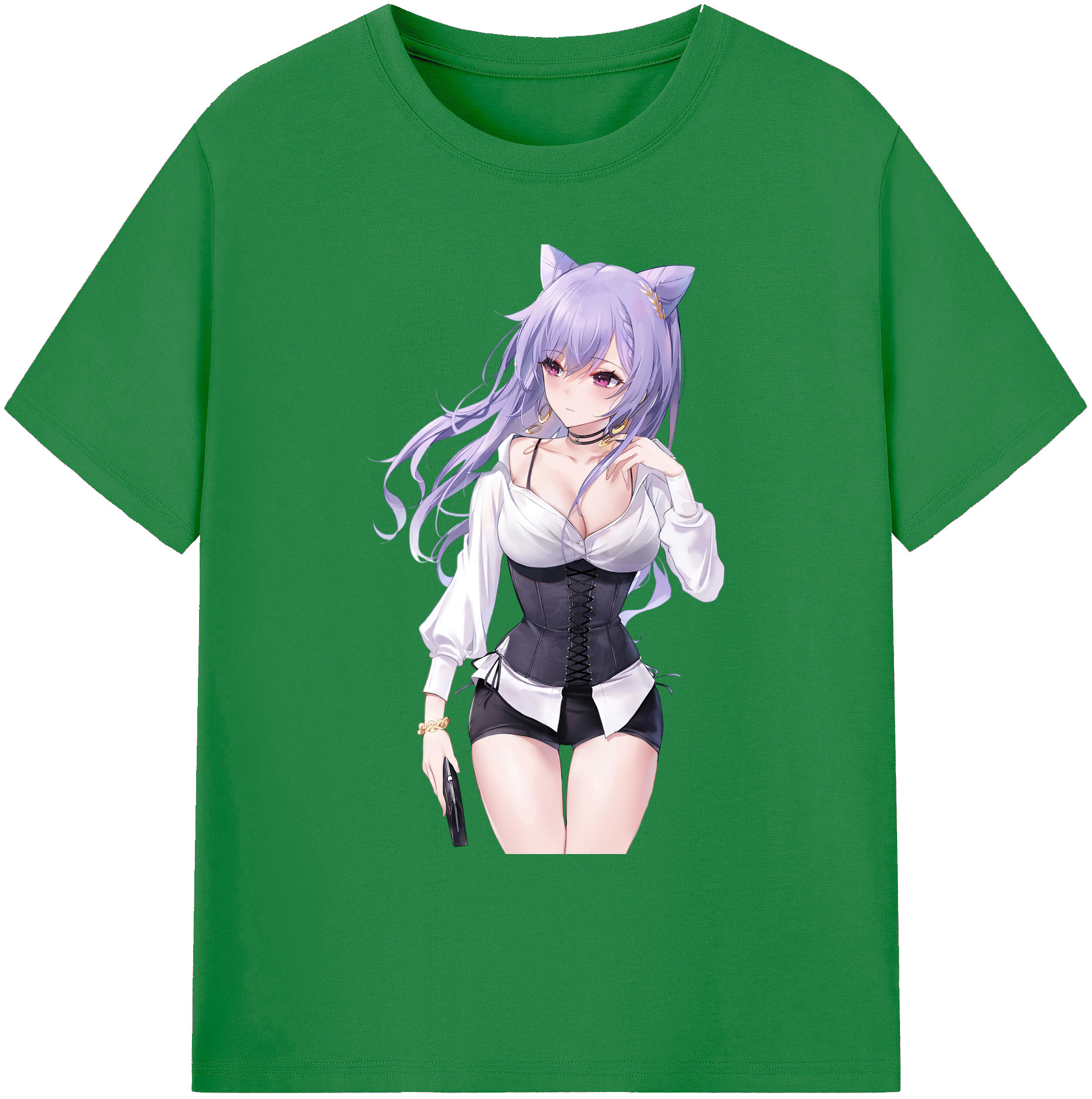 げんし神 刻晴 こくせい genshin Kokusei 綿100％ メンズ半袖Tシャツ｜肌触りやわらか＆通気性
