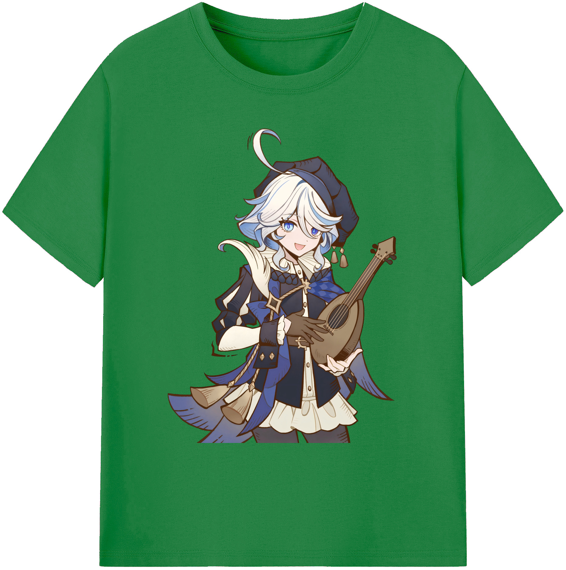 げんし神 フリーナ genshin Furina 綿100％ メンズ半袖Tシャツ｜肌触りやわらか＆通気性