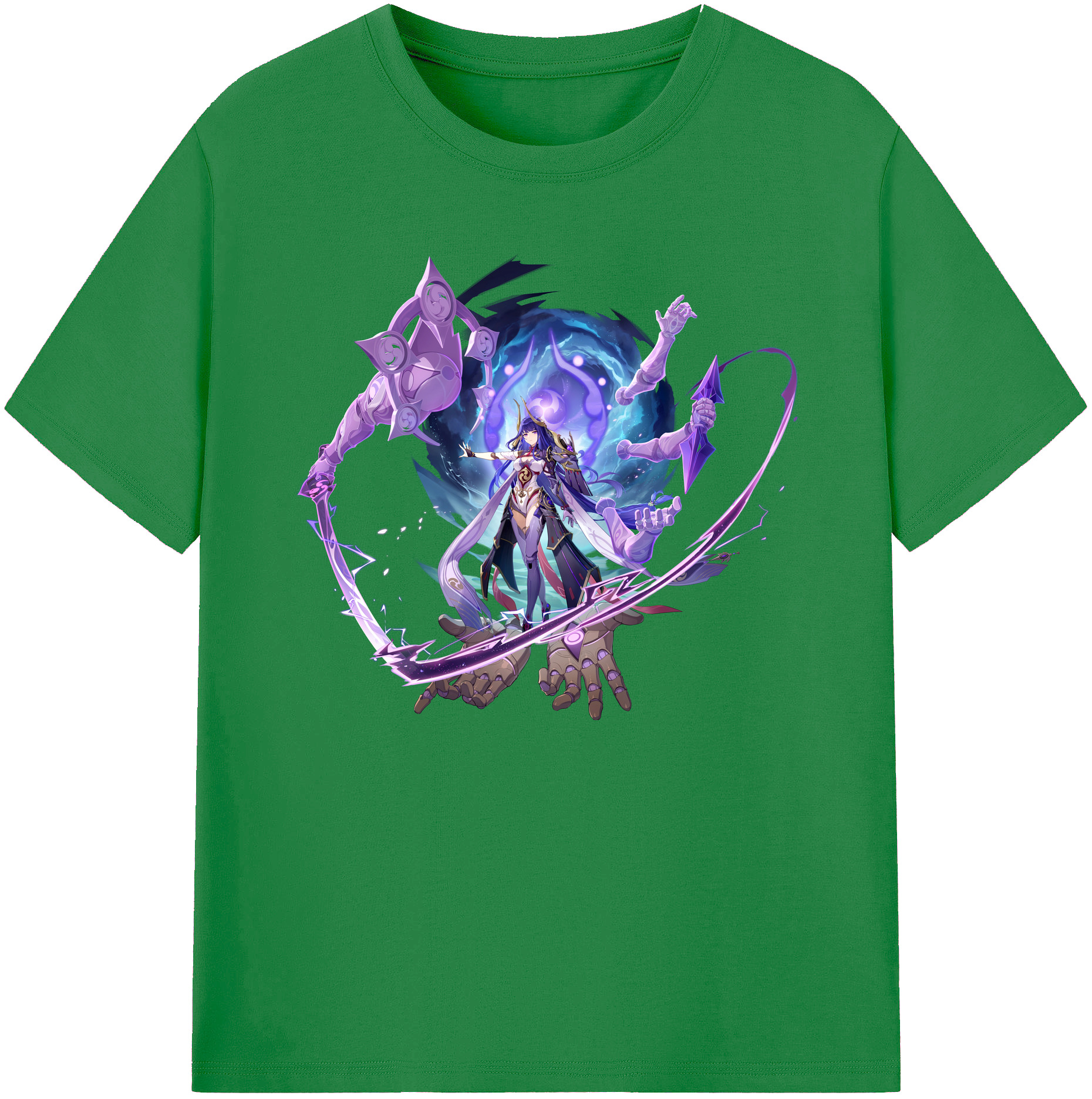 げんし神 雷電将軍 らいでんしょうぐん genshin Raiden Shogun 綿100％ メンズ半袖Tシャツ｜肌触りやわらか＆通気性