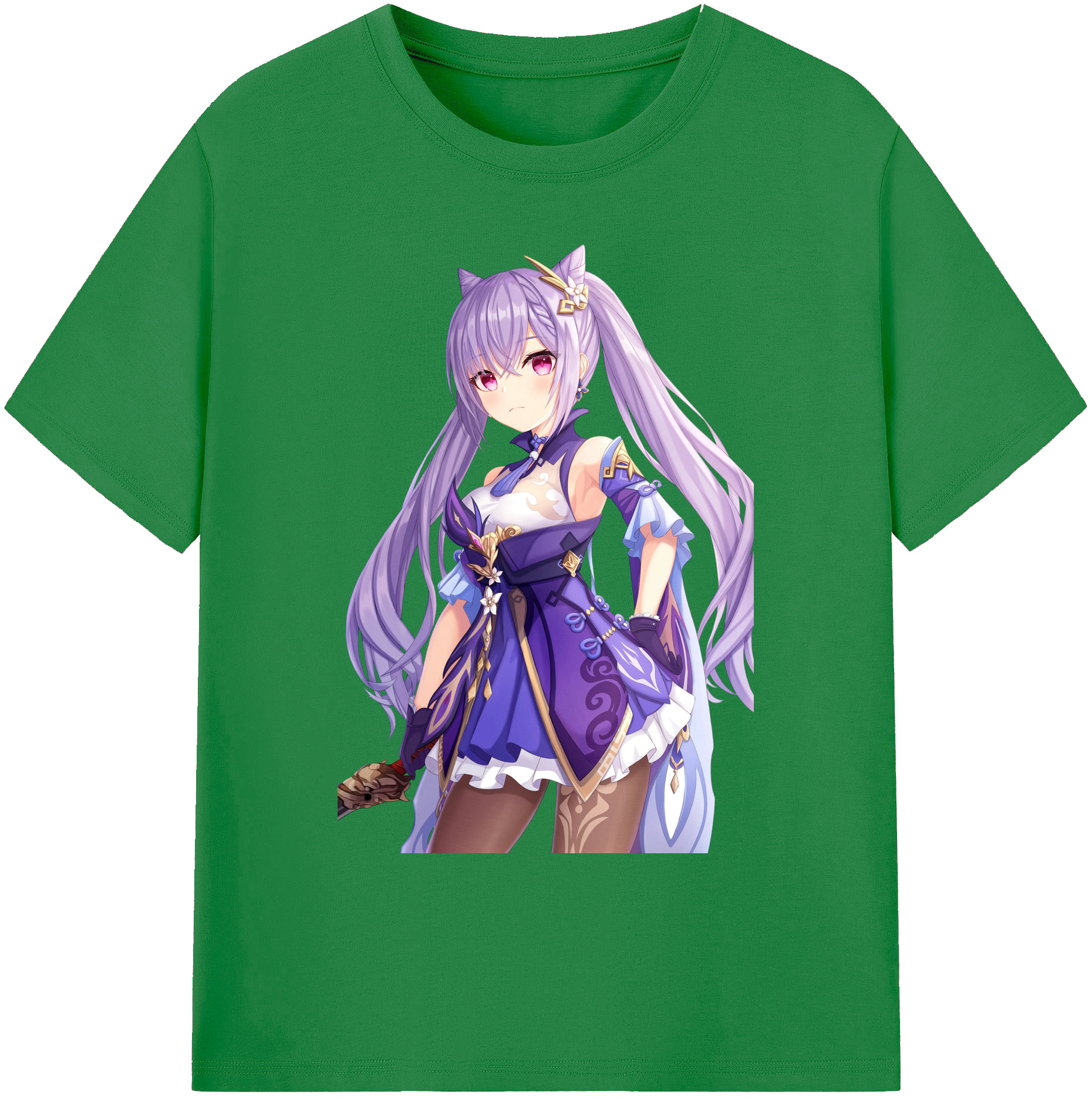 げんし神 刻晴 こくせい genshin Kokusei 綿100％ メンズ半袖Tシャツ｜肌触りやわらか＆通気性