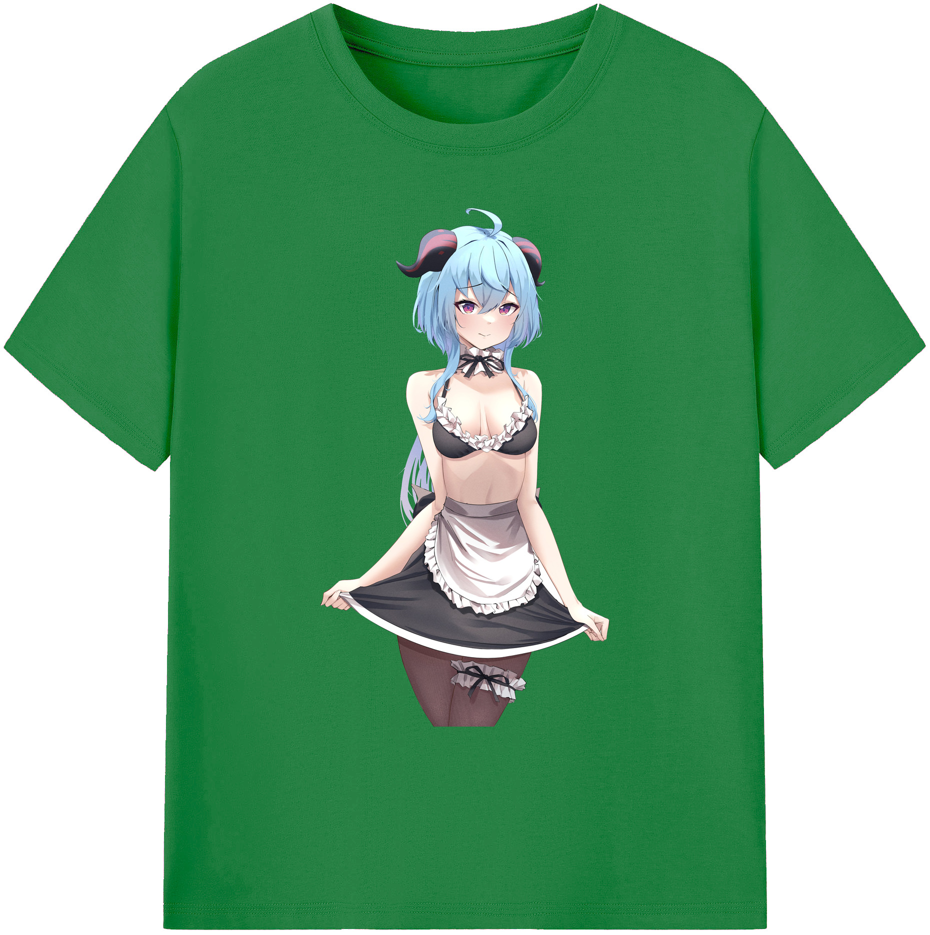 げんし神 甘雨 かんう genshin Ganyu 綿100％ メンズ半袖Tシャツ｜肌触りやわらか＆通気性