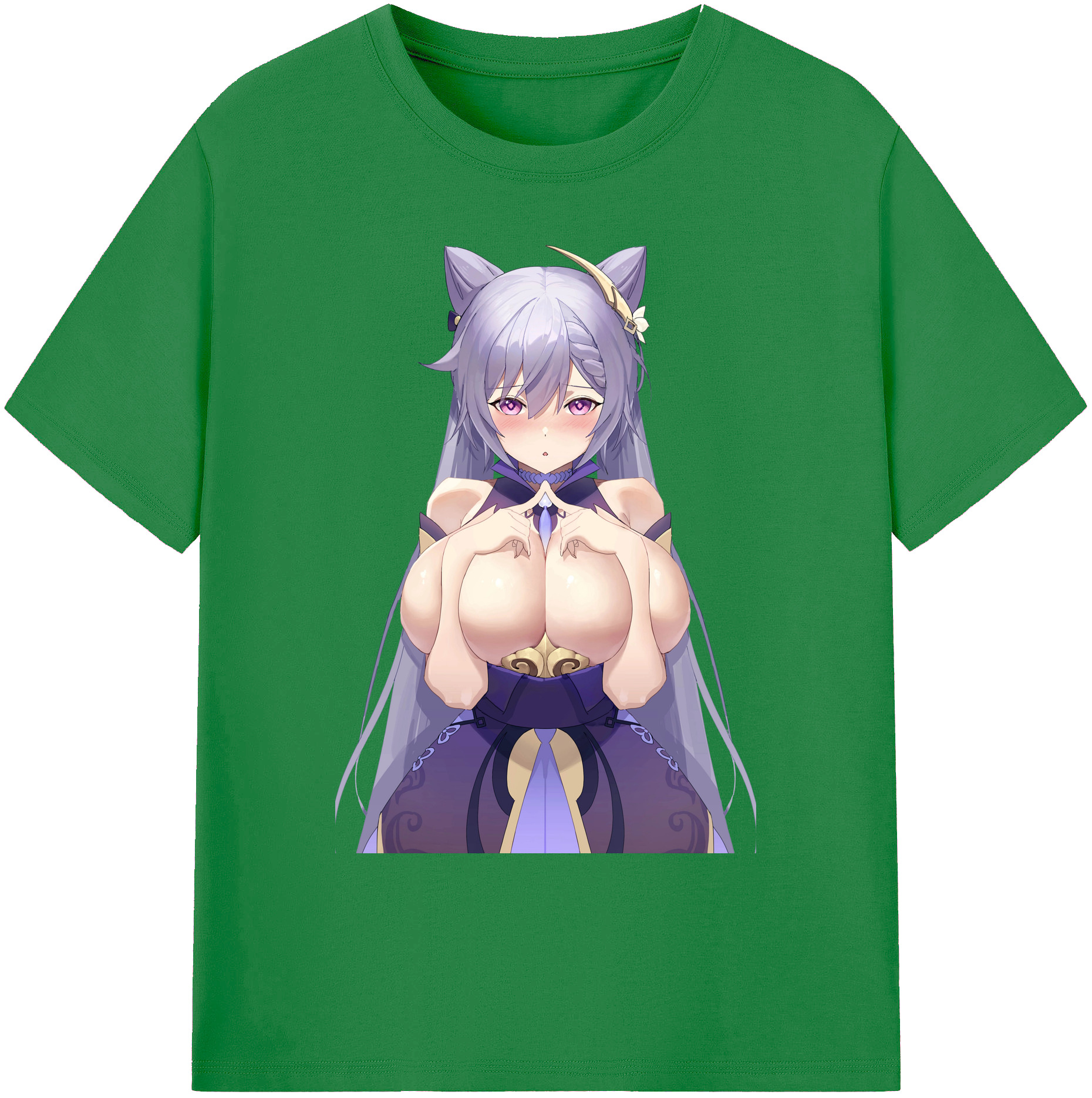 げんし神 刻晴 こくせい genshin Kokusei 綿100％ メンズ半袖Tシャツ｜肌触りやわらか＆通気性