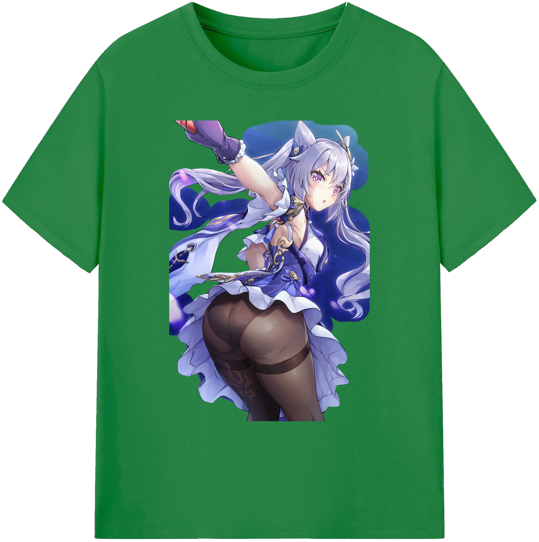 げんし神 刻晴 こくせい genshin Kokusei 綿100％ メンズ半袖Tシャツ｜肌触りやわらか＆通気性