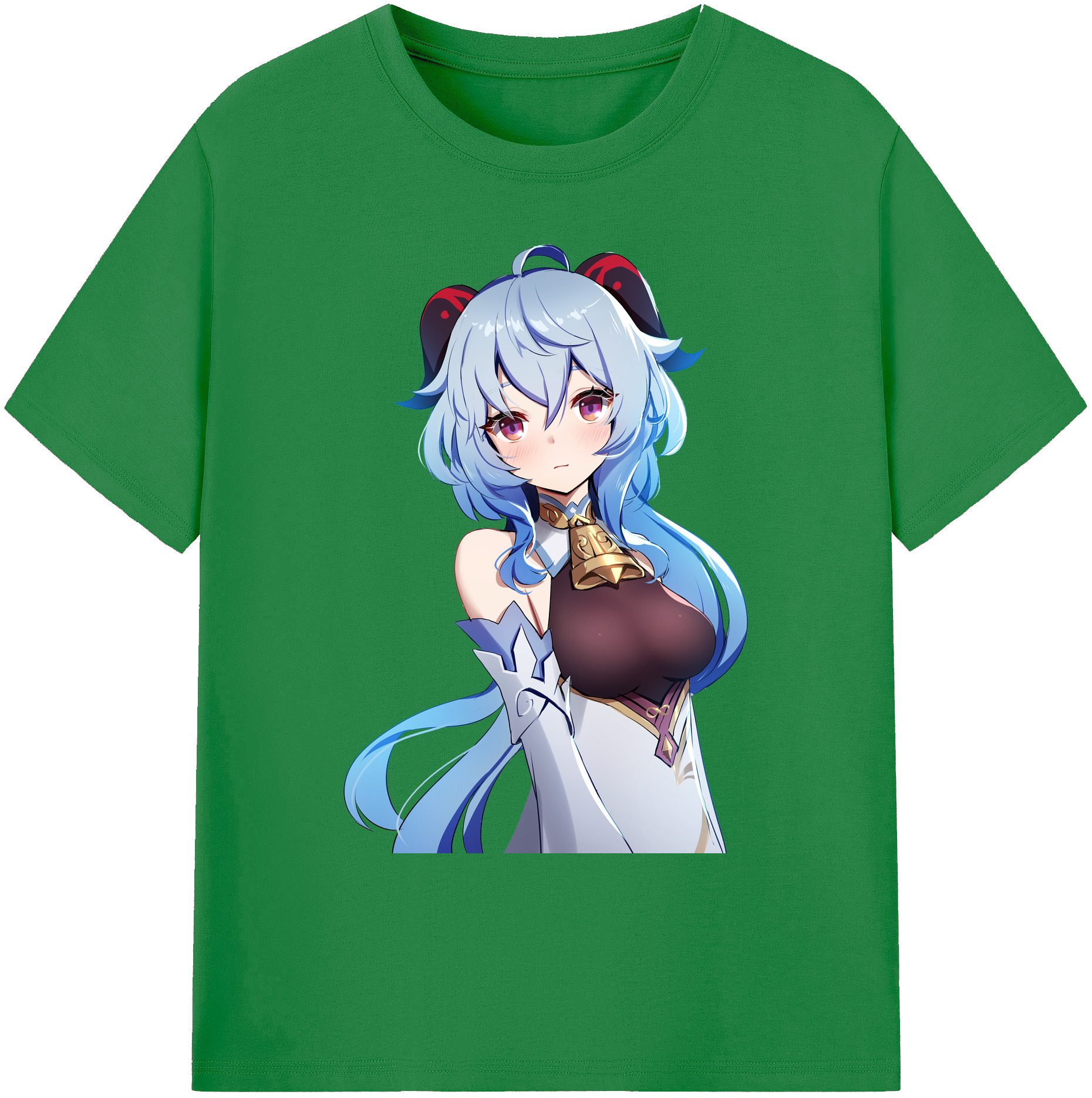 げんし神 甘雨 かんう genshin Ganyu 綿100％ メンズ半袖Tシャツ｜肌触りやわらか＆通気性