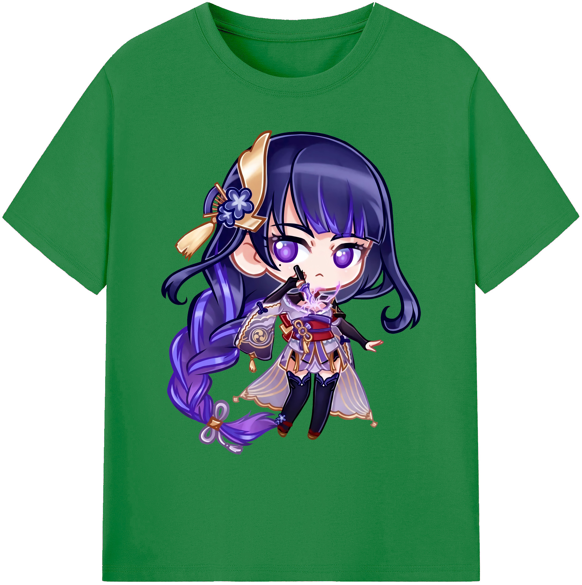 げんし神 雷電将軍 らいでんしょうぐん genshin Raiden Shogun 綿100％ メンズ半袖Tシャツ｜肌触りやわらか＆通気性