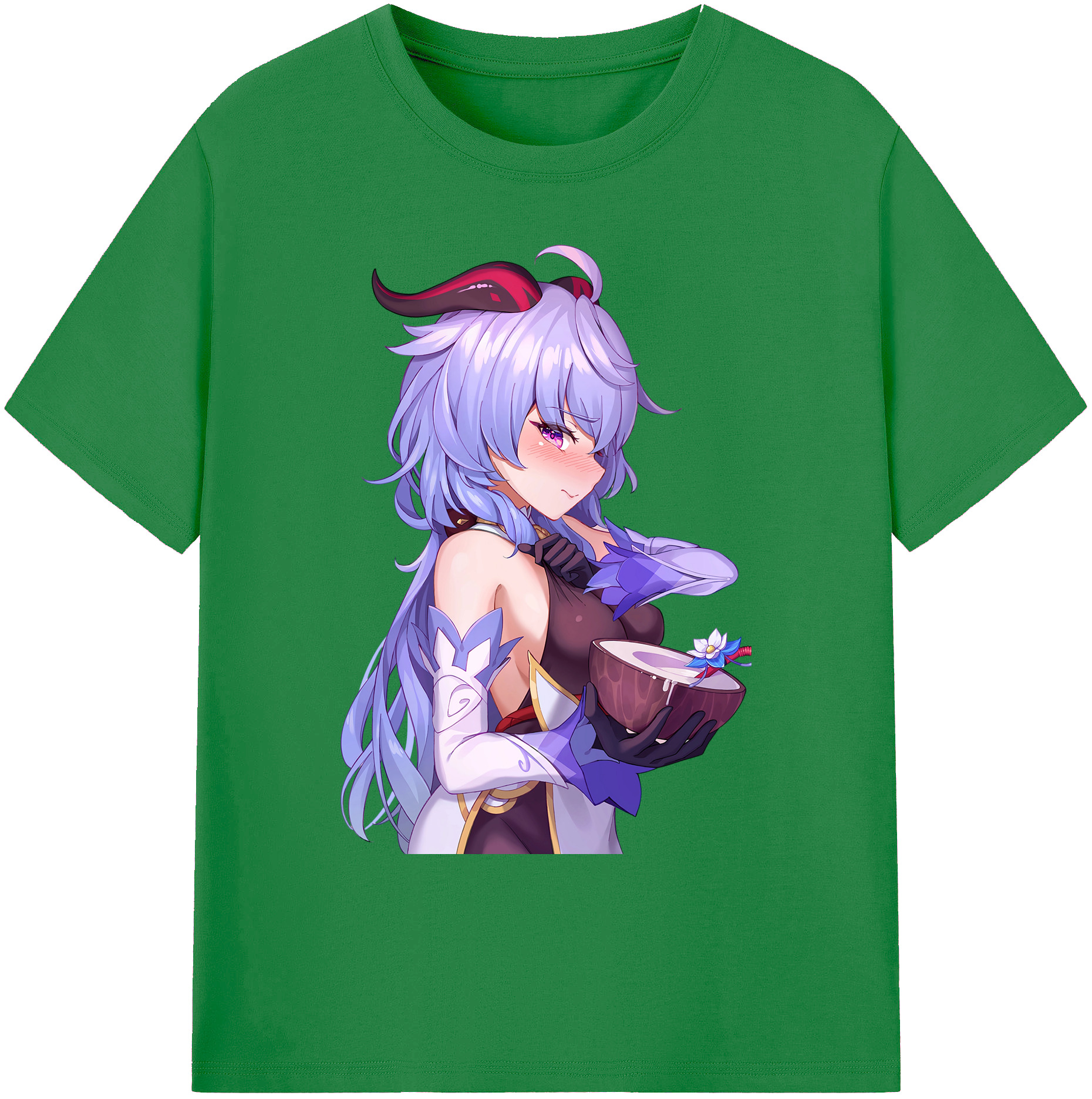 げんし神 甘雨 かんう genshin Ganyu 綿100％ メンズ半袖Tシャツ｜肌触りやわらか＆通気性