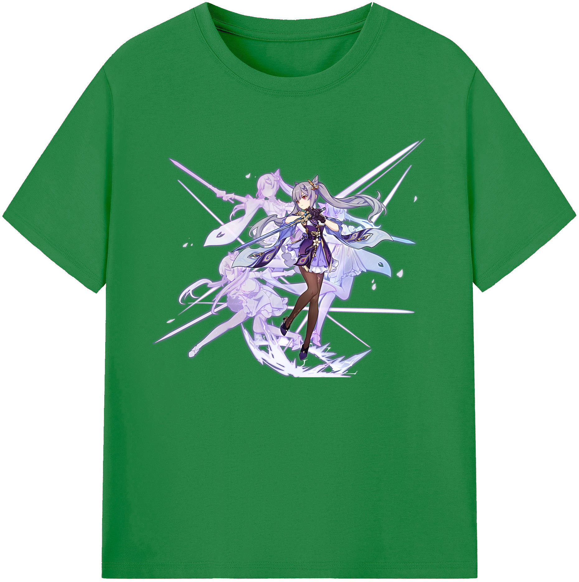 げんし神 刻晴 こくせい genshin Kokusei 綿100％ メンズ半袖Tシャツ｜肌触りやわらか＆通気性