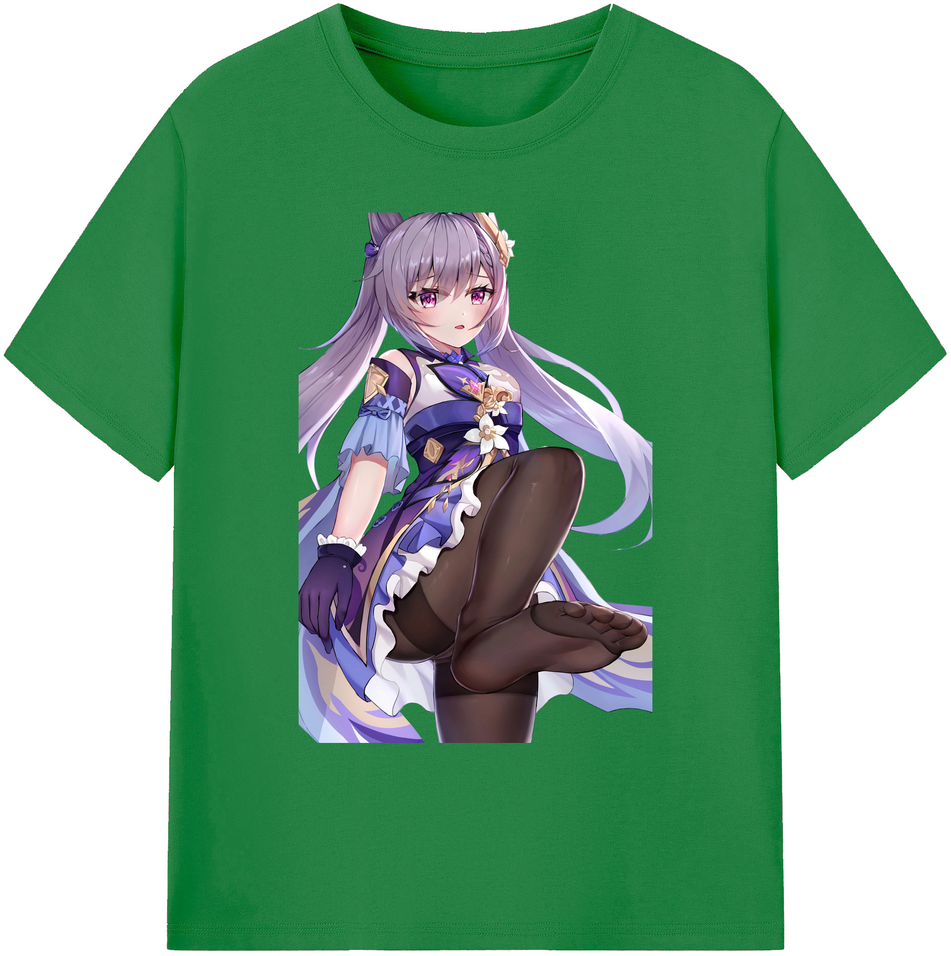 げんし神 刻晴 こくせい genshin Kokusei 綿100％ メンズ半袖Tシャツ｜肌触りやわらか＆通気性