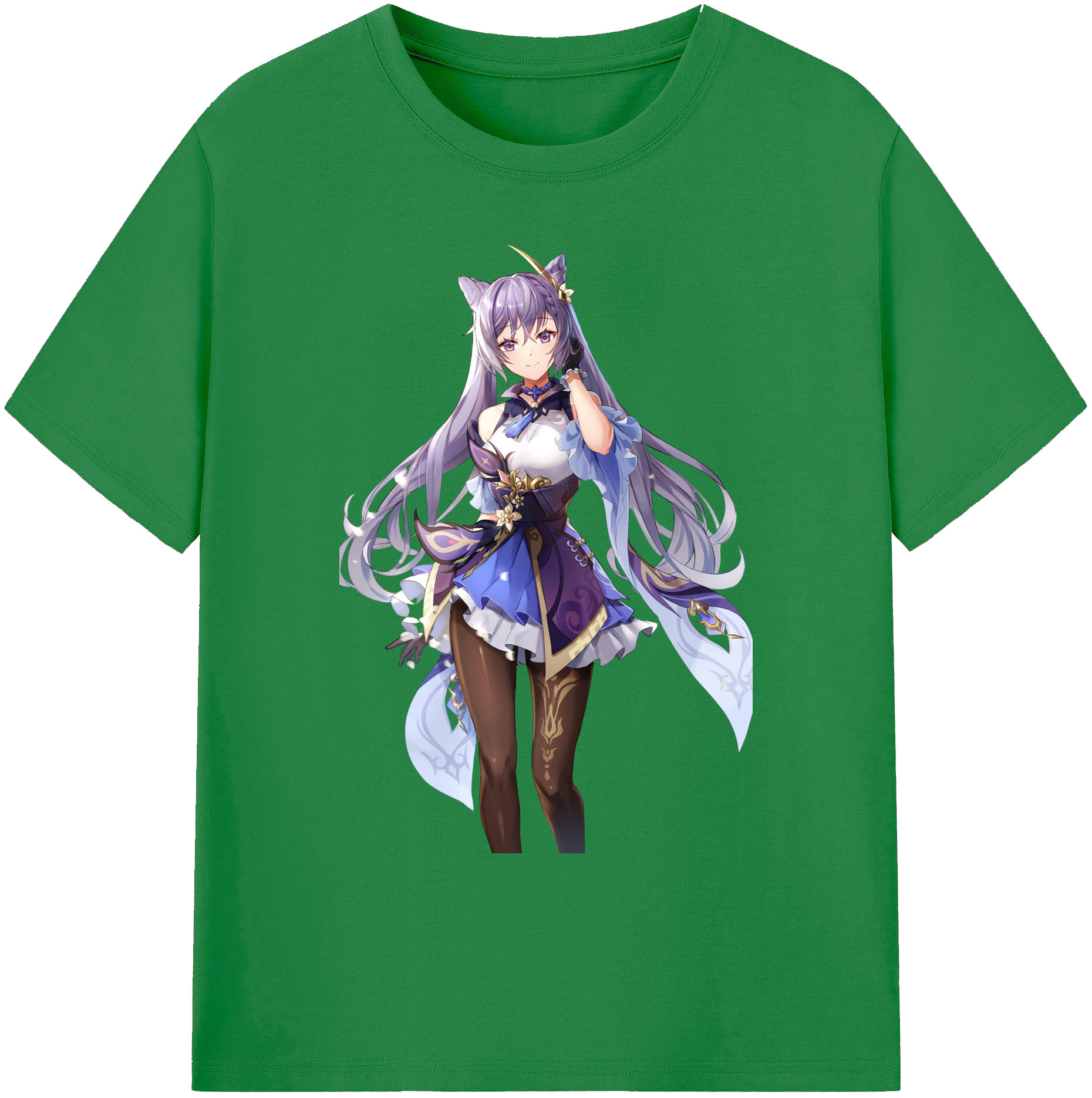 げんし神 刻晴 こくせい genshin Kokusei 綿100％ メンズ半袖Tシャツ｜肌触りやわらか＆通気性