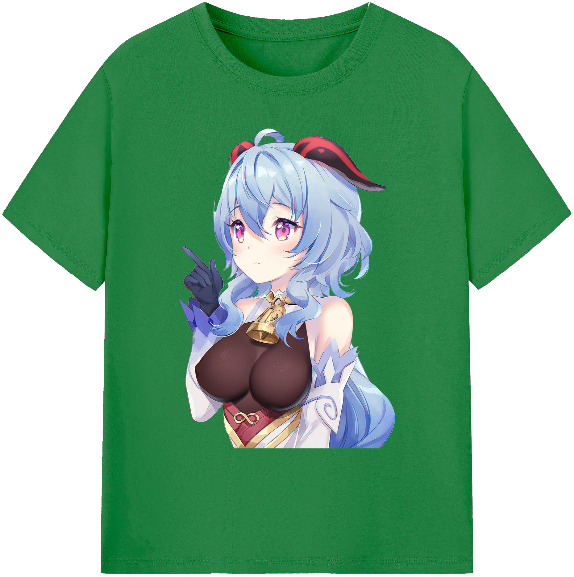 げんし神 甘雨 かんう genshin Ganyu 綿100％ メンズ半袖Tシャツ｜肌触りやわらか＆通気性
