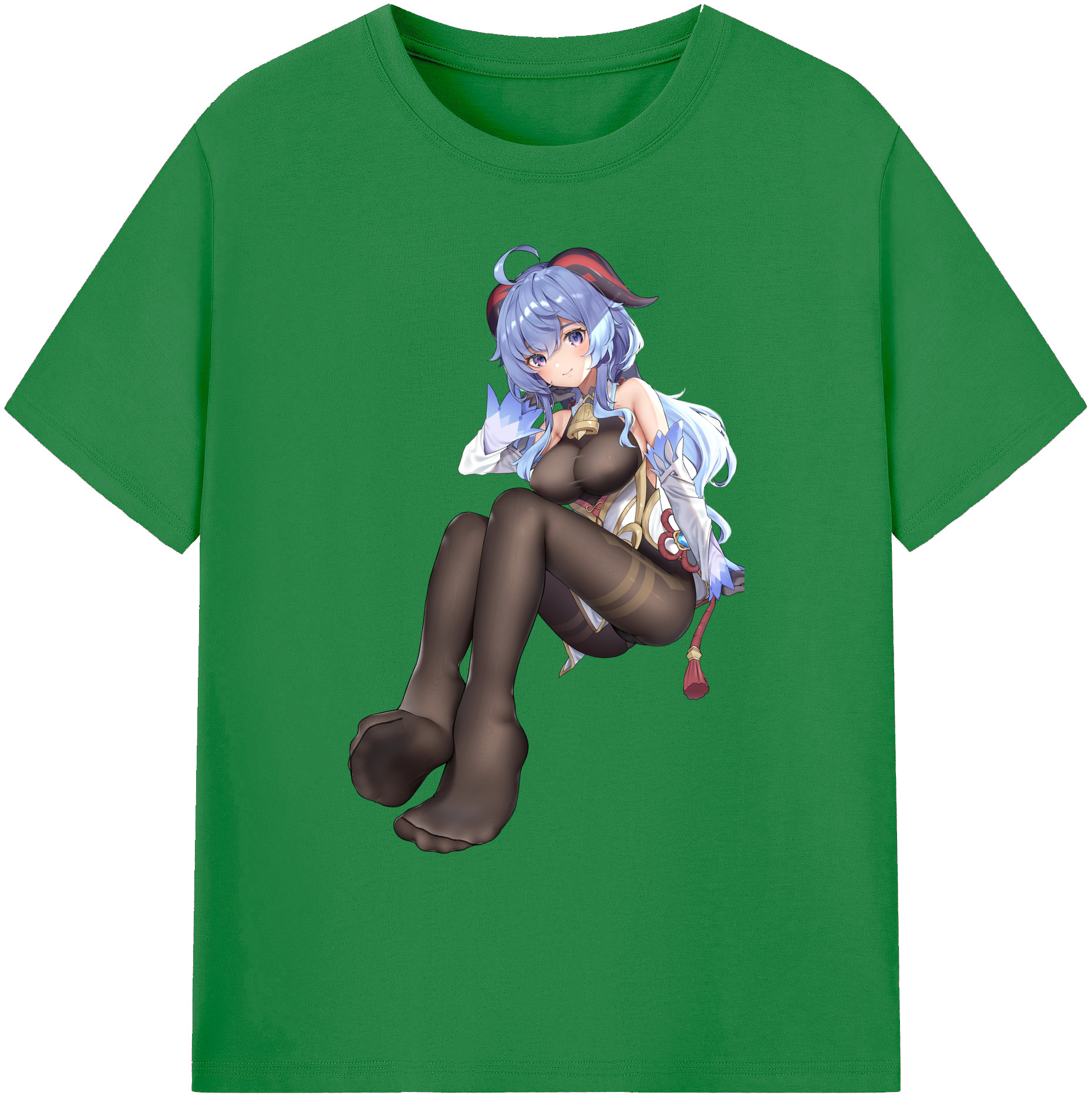 げんし神 甘雨 かんう genshin Ganyu 綿100％ メンズ半袖Tシャツ｜肌触りやわらか＆通気性