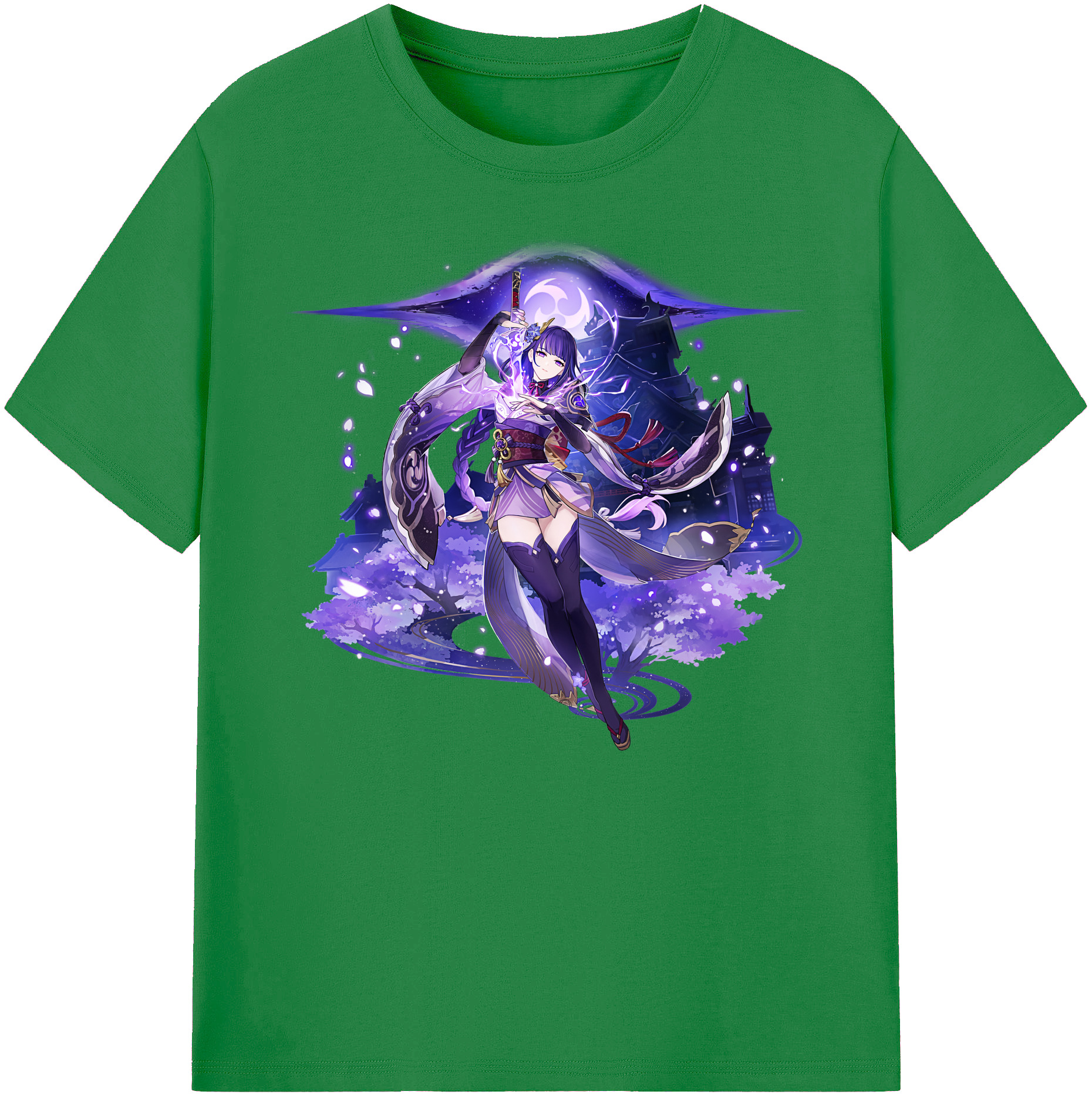 げんし神 雷電将軍 らいでんしょうぐん genshin Raiden Shogun 綿100％ メンズ半袖Tシャツ｜肌触りやわらか＆通気性
