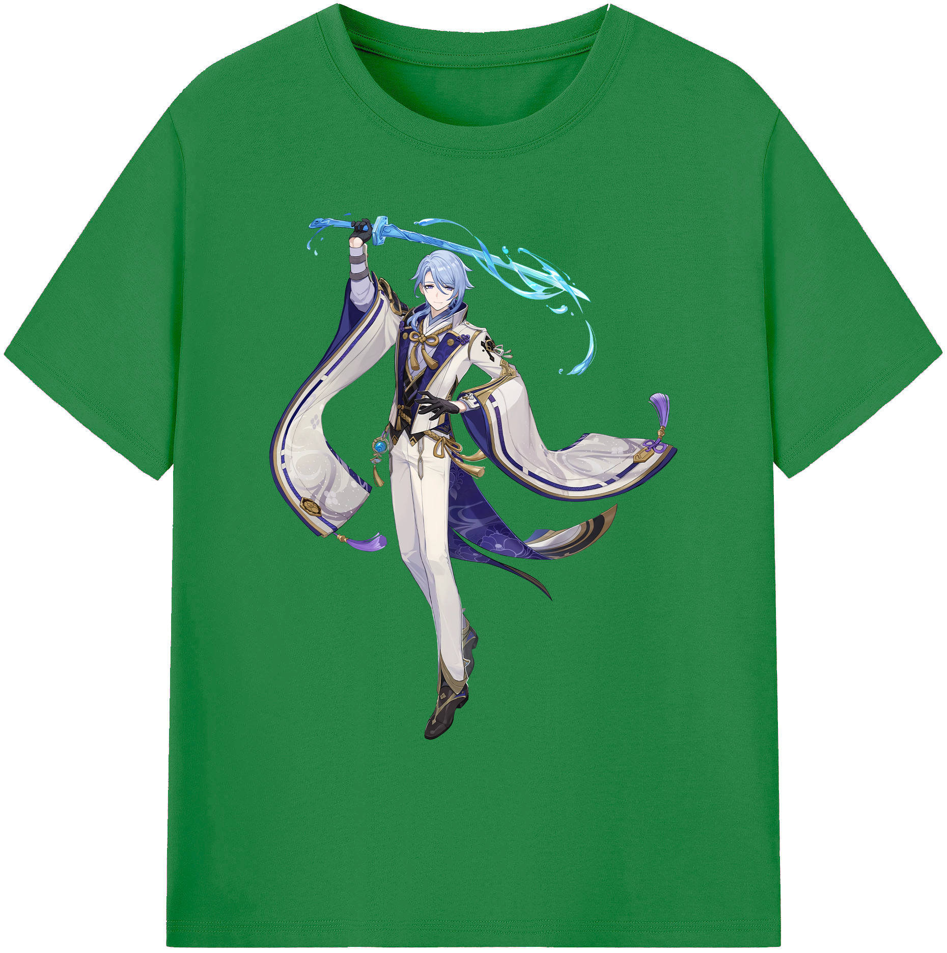 げんし神 神里綾人 かみさとあやと genshin Kamisato Ayato 綿100％ メンズ半袖Tシャツ｜肌触りやわらか＆通気性