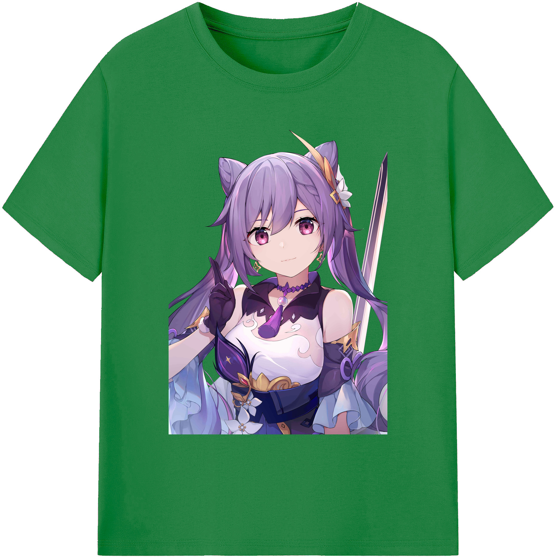 げんし神 刻晴 こくせい genshin Kokusei 綿100％ メンズ半袖Tシャツ｜肌触りやわらか＆通気性