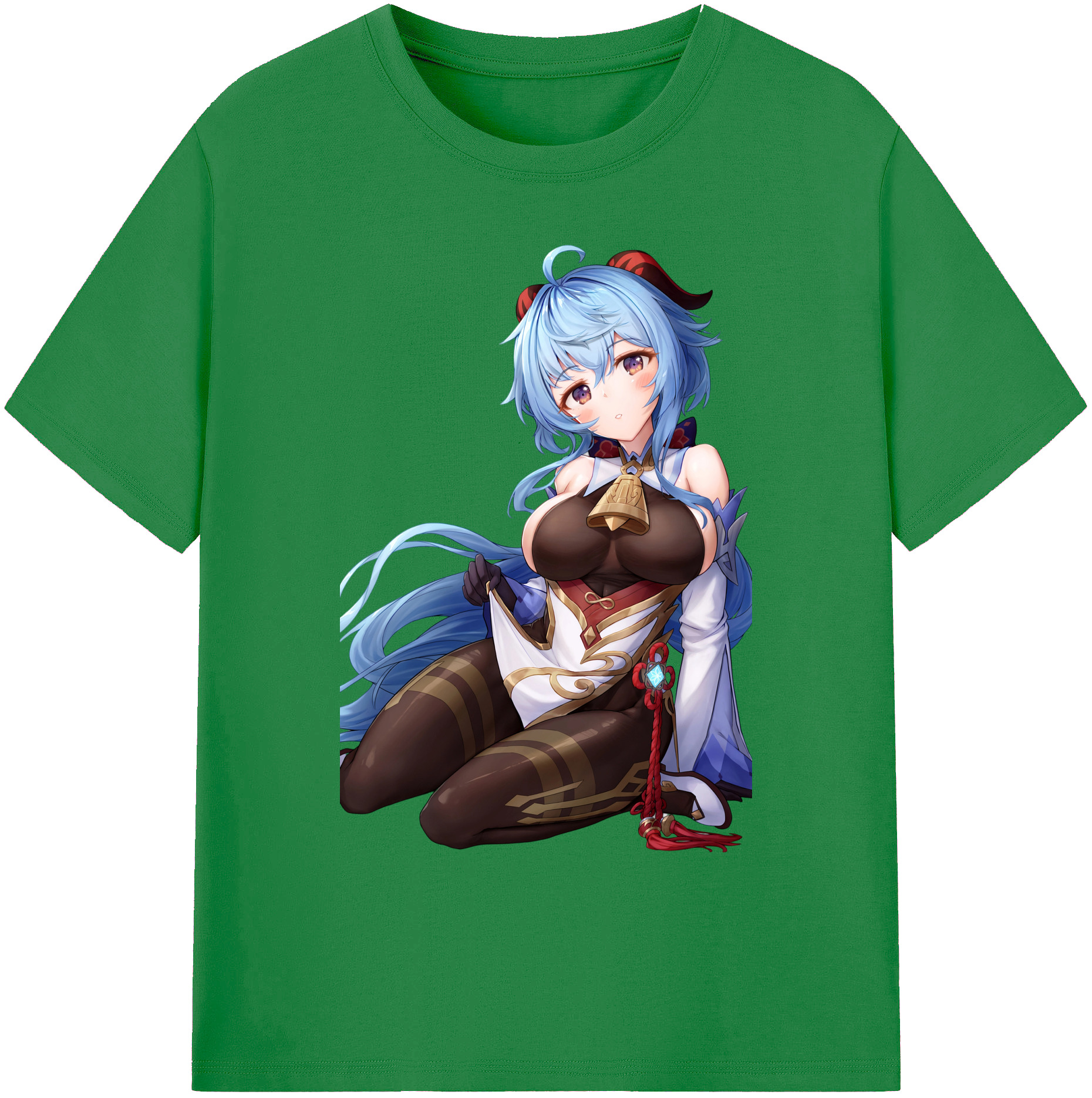 げんし神 甘雨 かんう genshin Ganyu 綿100％ メンズ半袖Tシャツ｜肌触りやわらか＆通気性