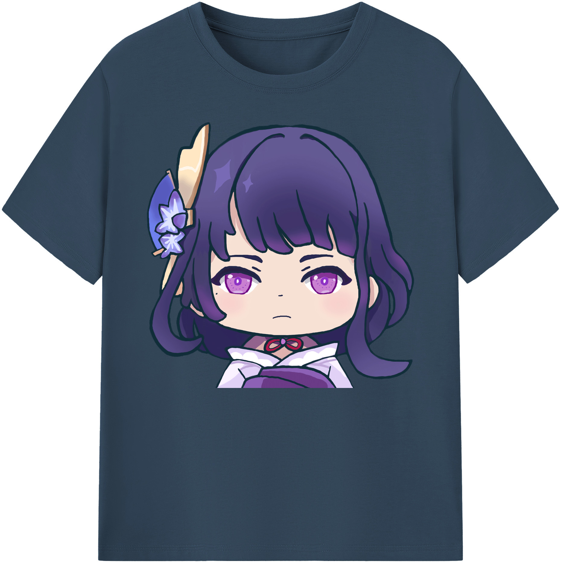 げんし神 雷電将軍 らいでんしょうぐん genshin Raiden Shogun 綿100％ メンズ半袖Tシャツ｜肌触りやわらか＆通気性