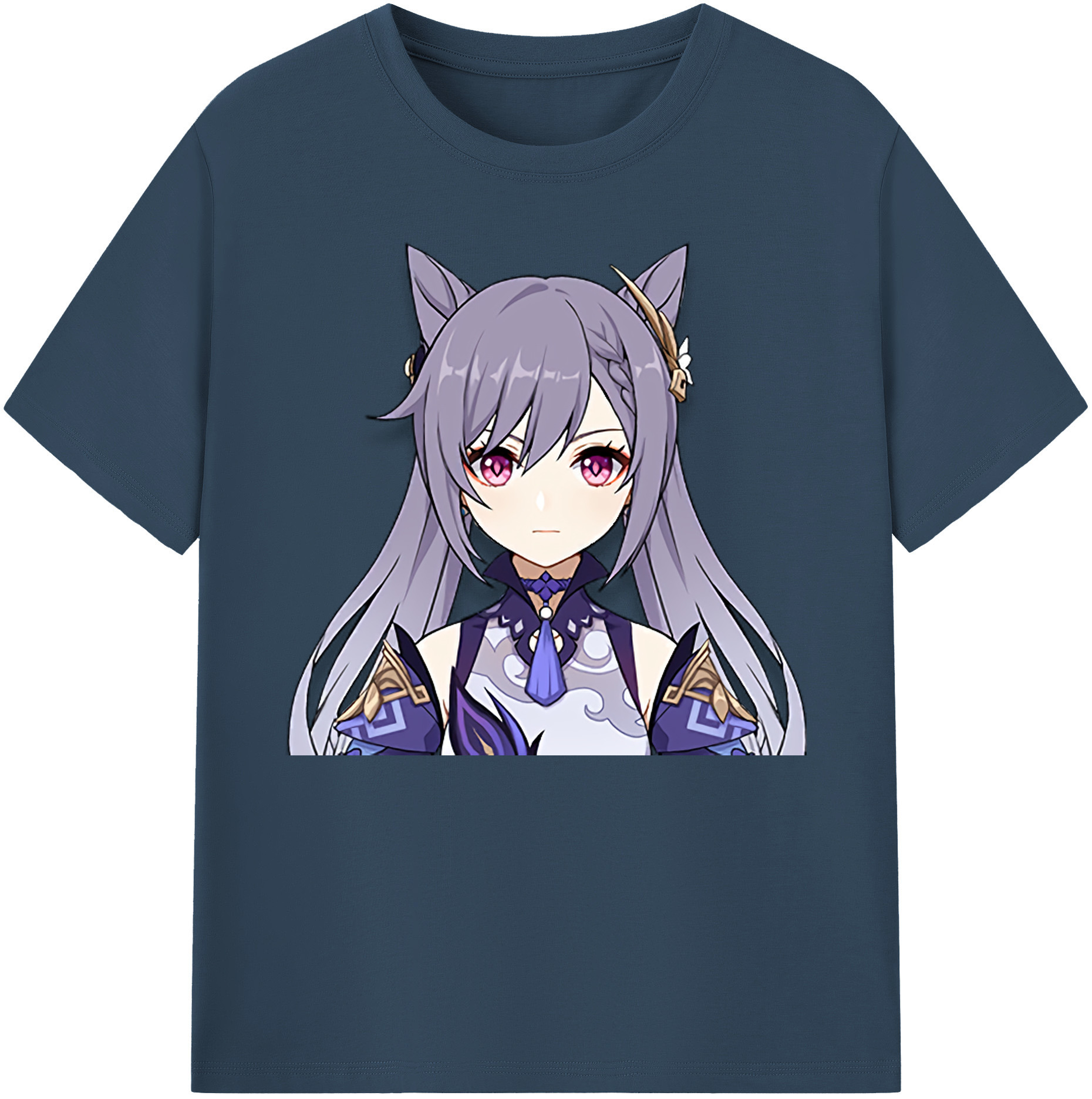 げんし神 刻晴 こくせい genshin Kokusei 綿100％ メンズ半袖Tシャツ｜肌触りやわらか＆通気性